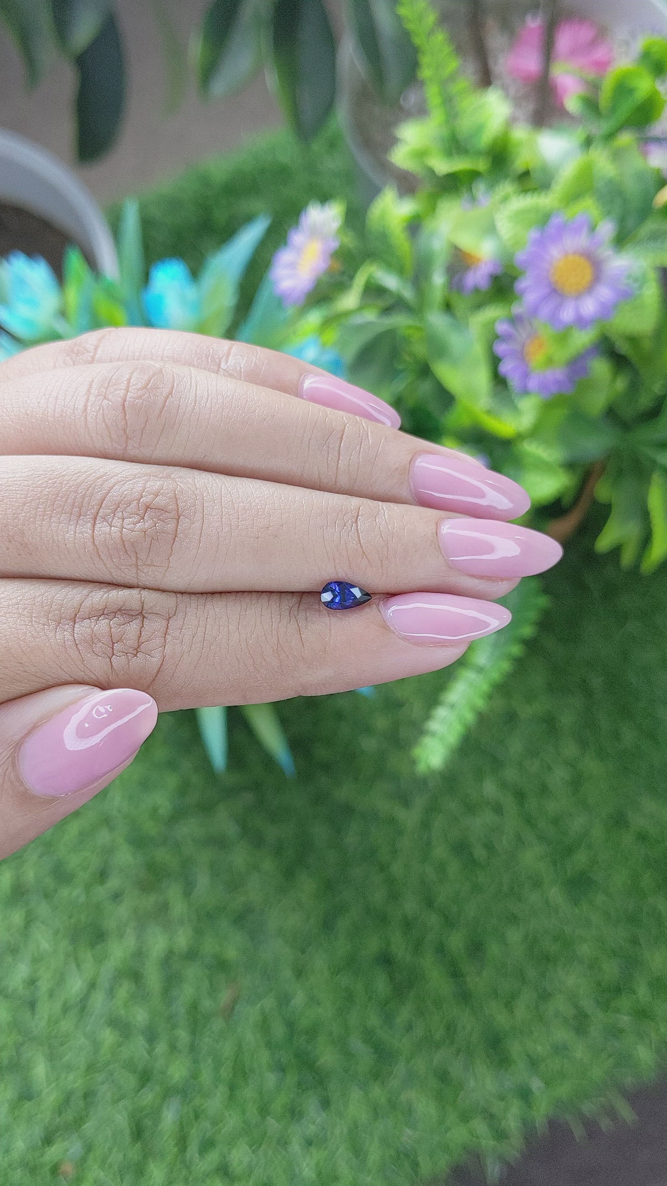0.52 Ct. Purplish Blue Sapphire from Tanzania Size Video