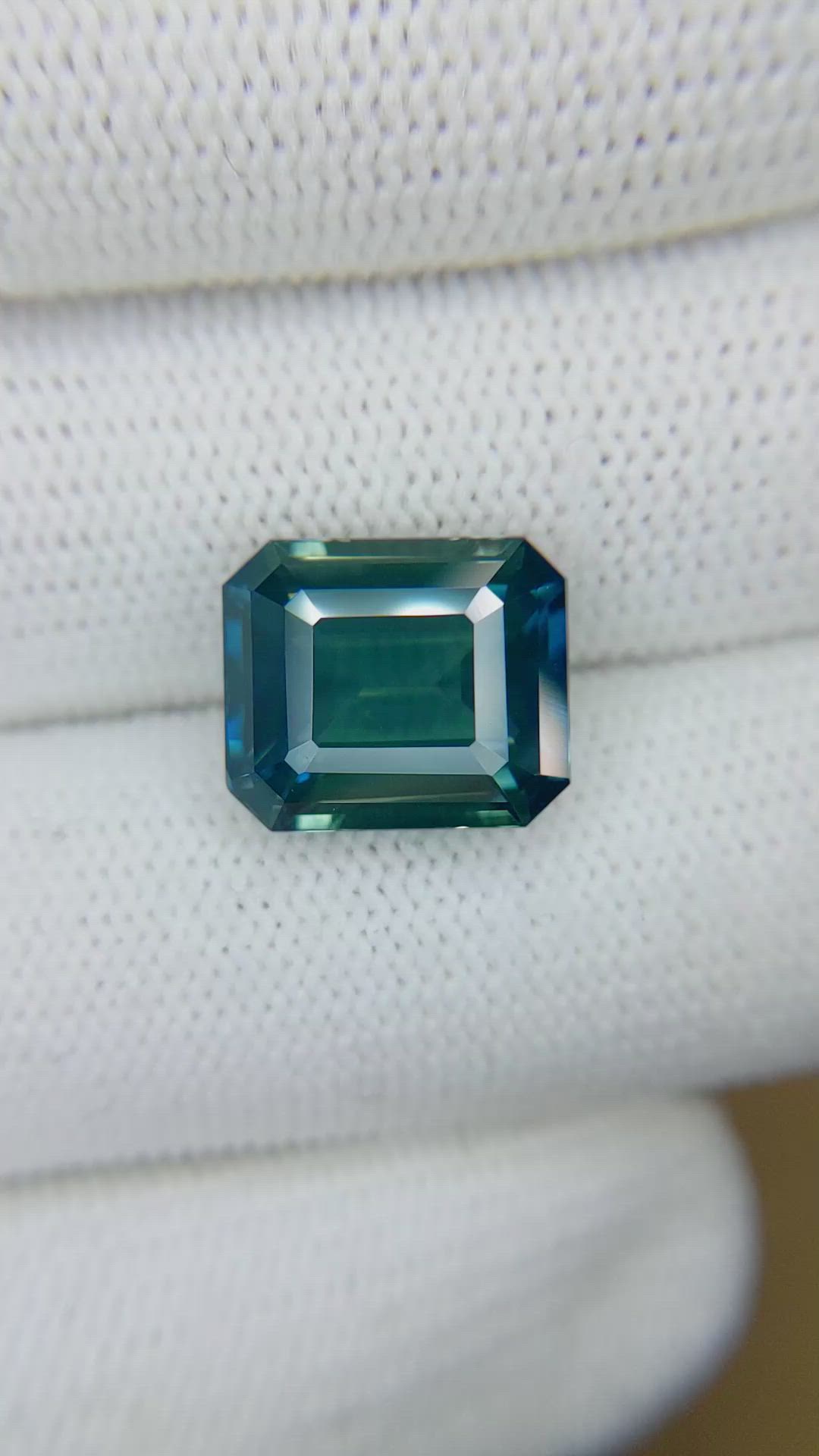 9.84 Ct. Bluish Green Sapphire from Madagascar Size Video
