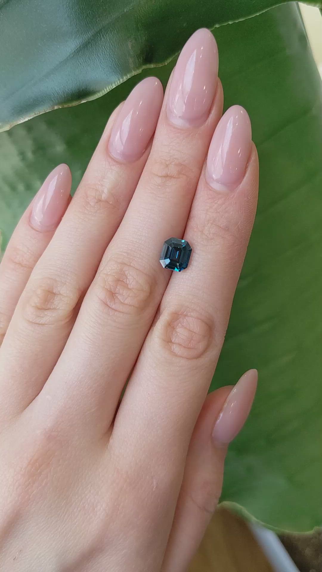 3.08 Ct. Bluish Green Sapphire from Madagascar Size Video