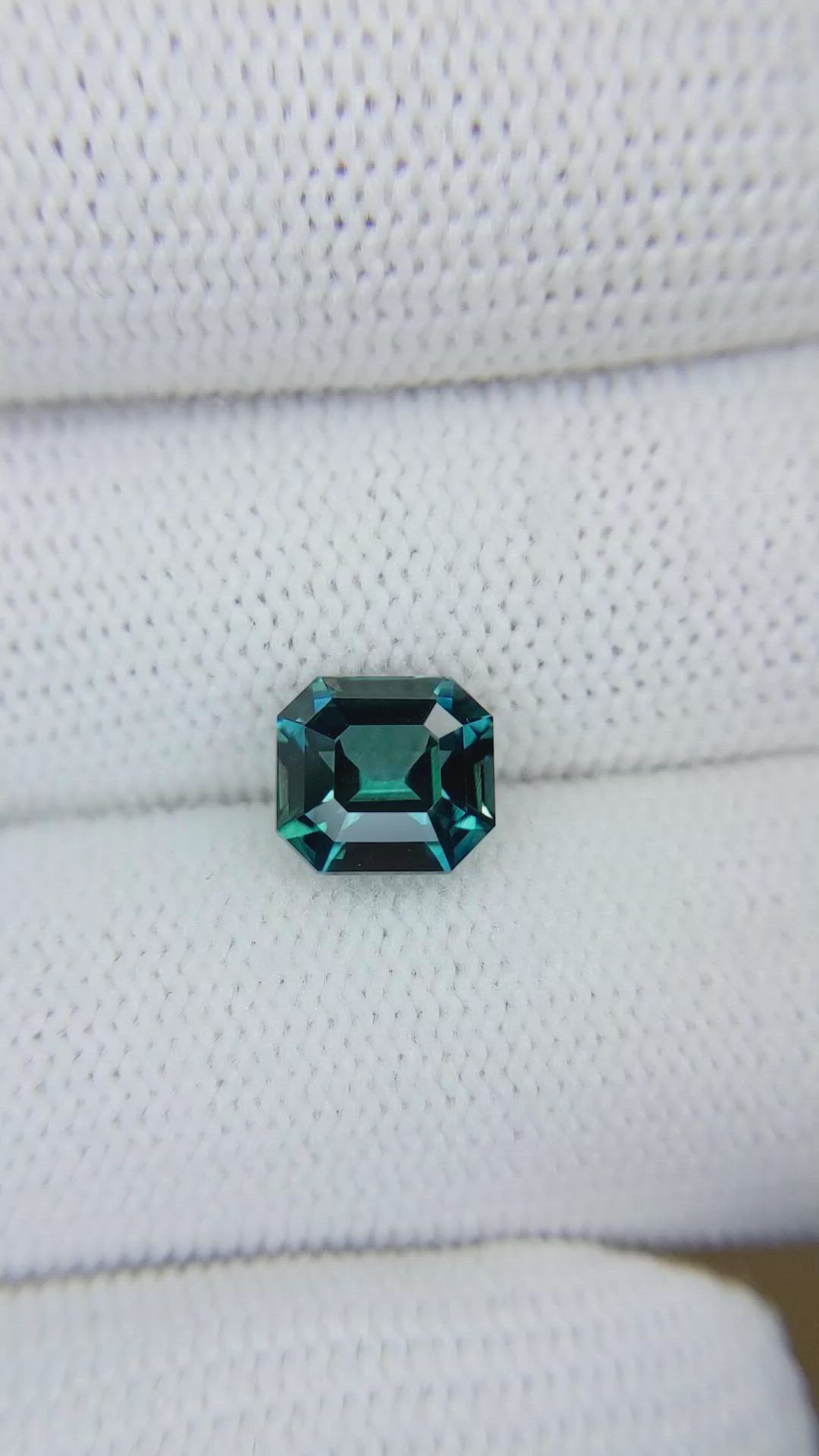 3.08 Ct. Bluish Green Sapphire from Madagascar Size Video