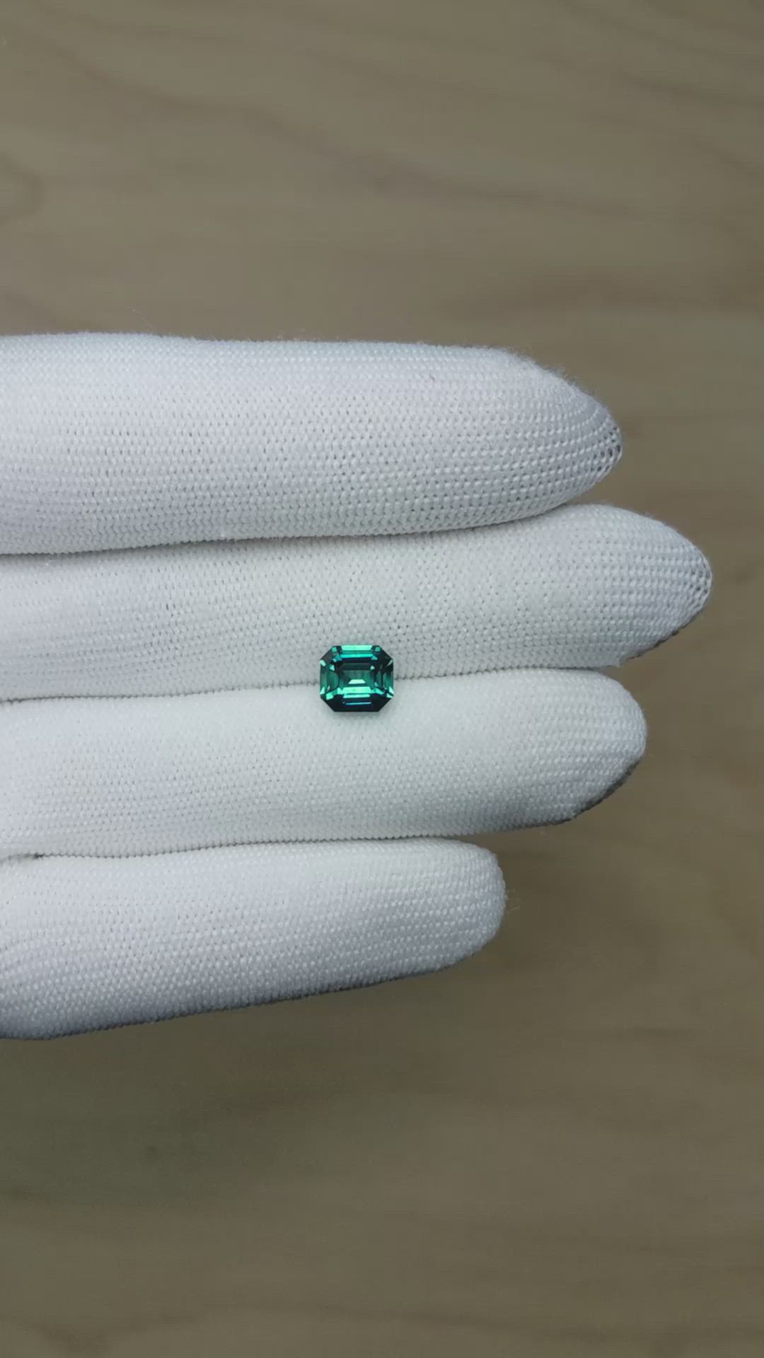 3.08 Ct. Bluish Green Sapphire from Madagascar Size Video