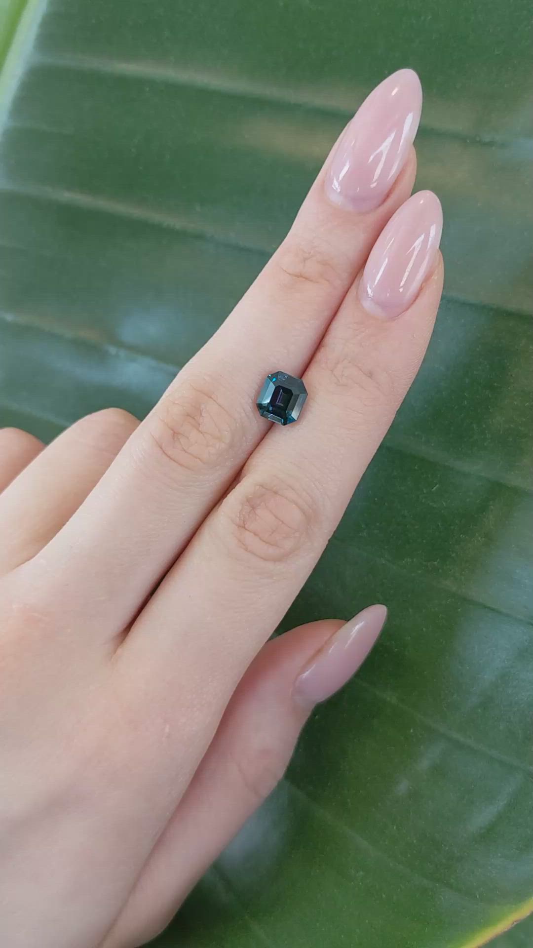 3.08 Ct. Bluish Green Sapphire from Madagascar Size Video