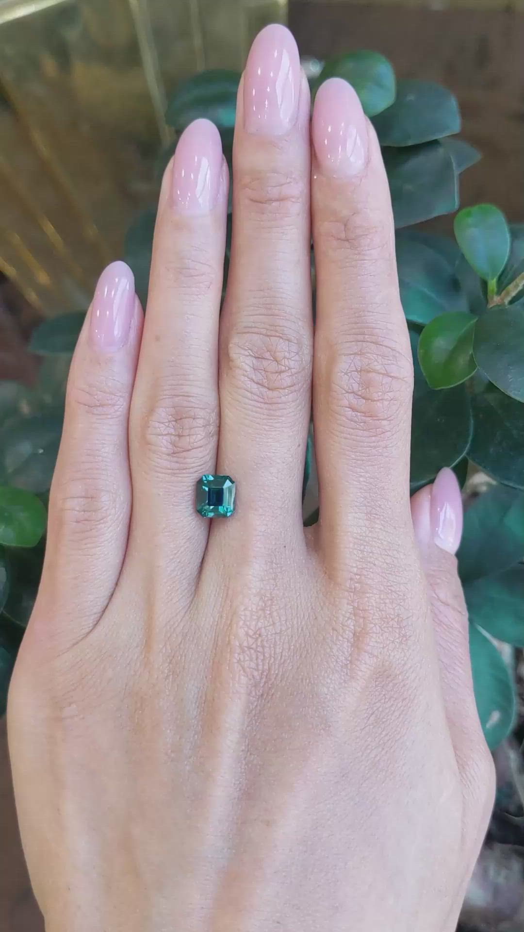 2.53 Ct. Bluish Green Sapphire from Madagascar Size Video