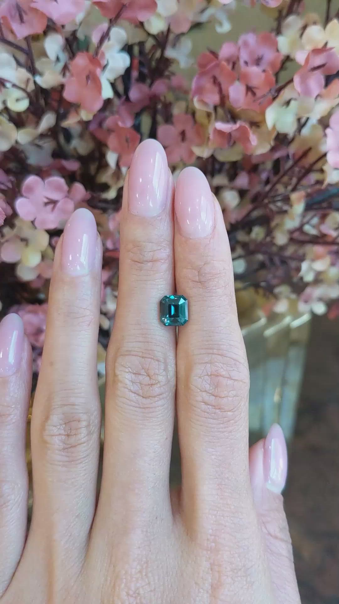 2.53 Ct. Bluish Green Sapphire from Madagascar Size Video