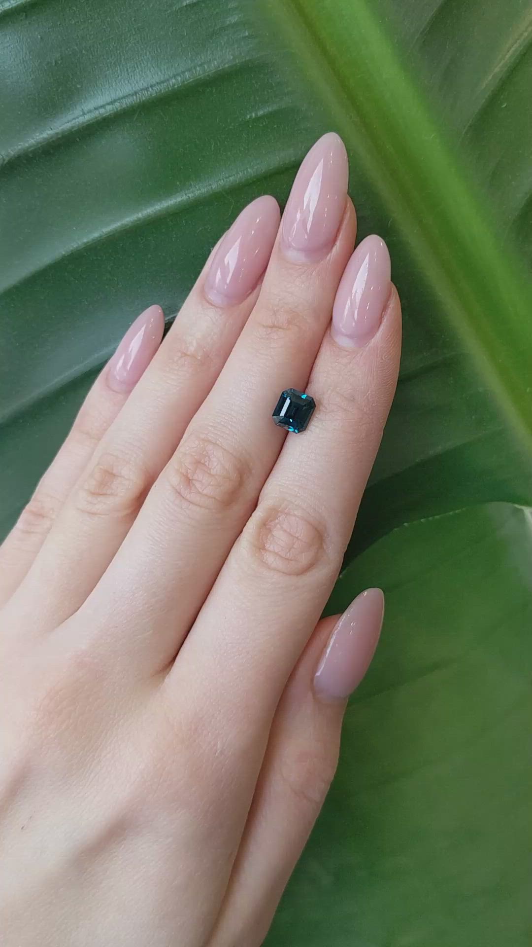 2.53 Ct. Bluish Green Sapphire from Madagascar Size Video