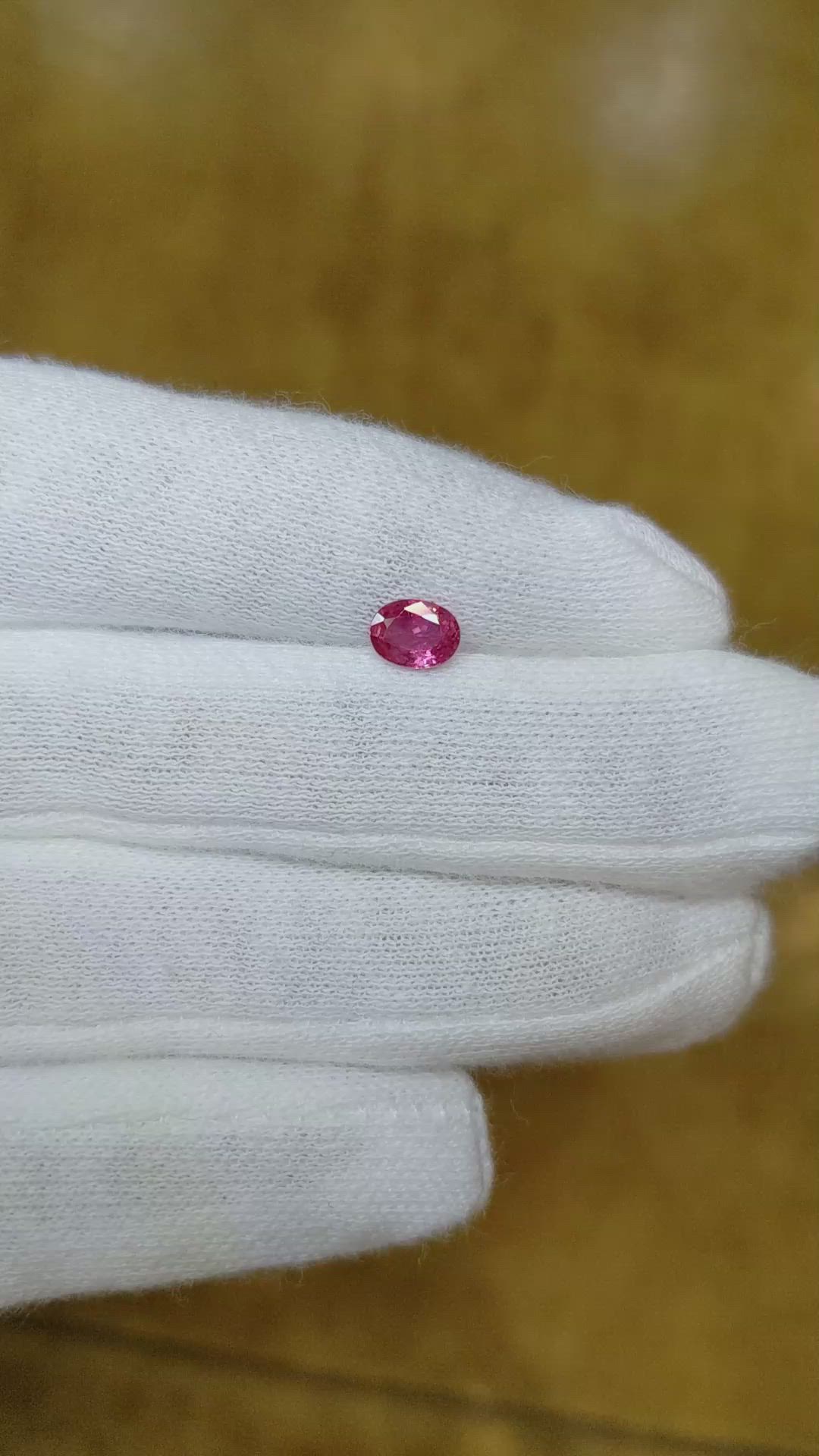 0.66 Ct. Reddish Pink Sapphire from Ceylon (Sri Lanka) Size Video