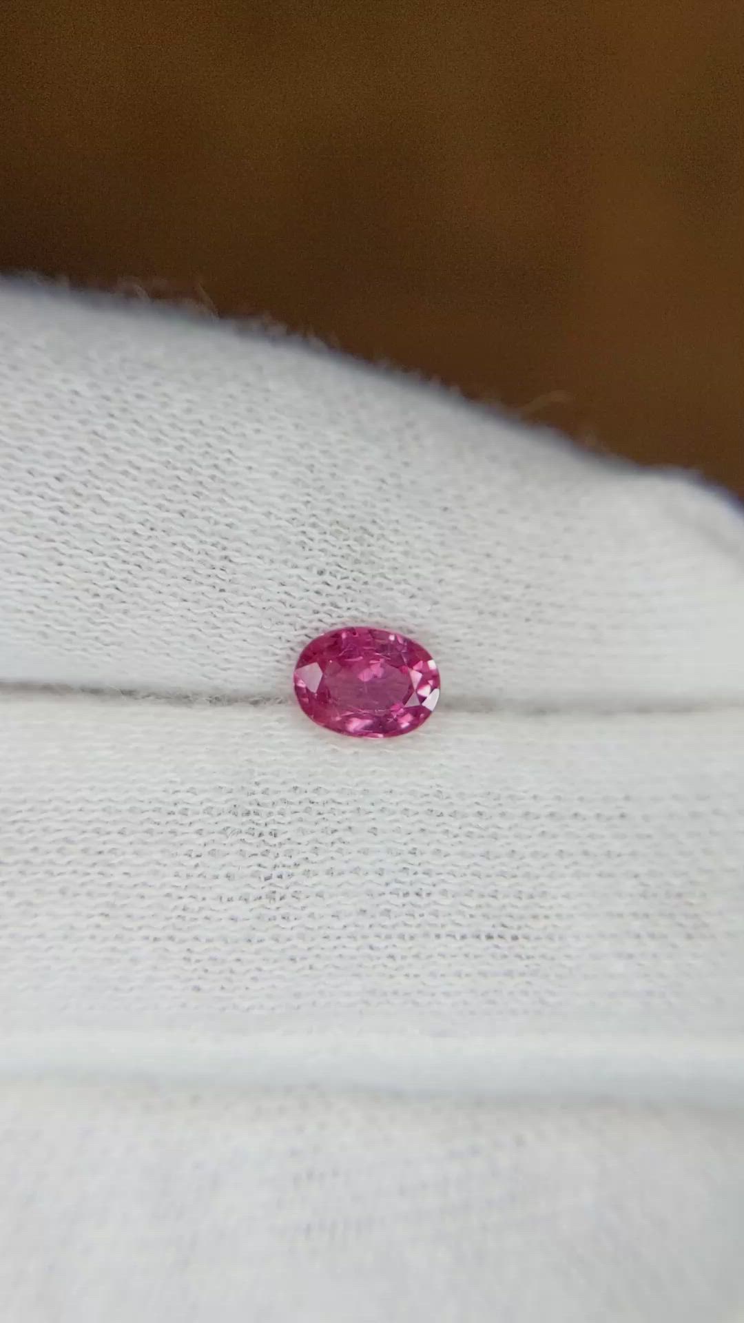 0.66 Ct. Reddish Pink Sapphire from Ceylon (Sri Lanka) Size Video