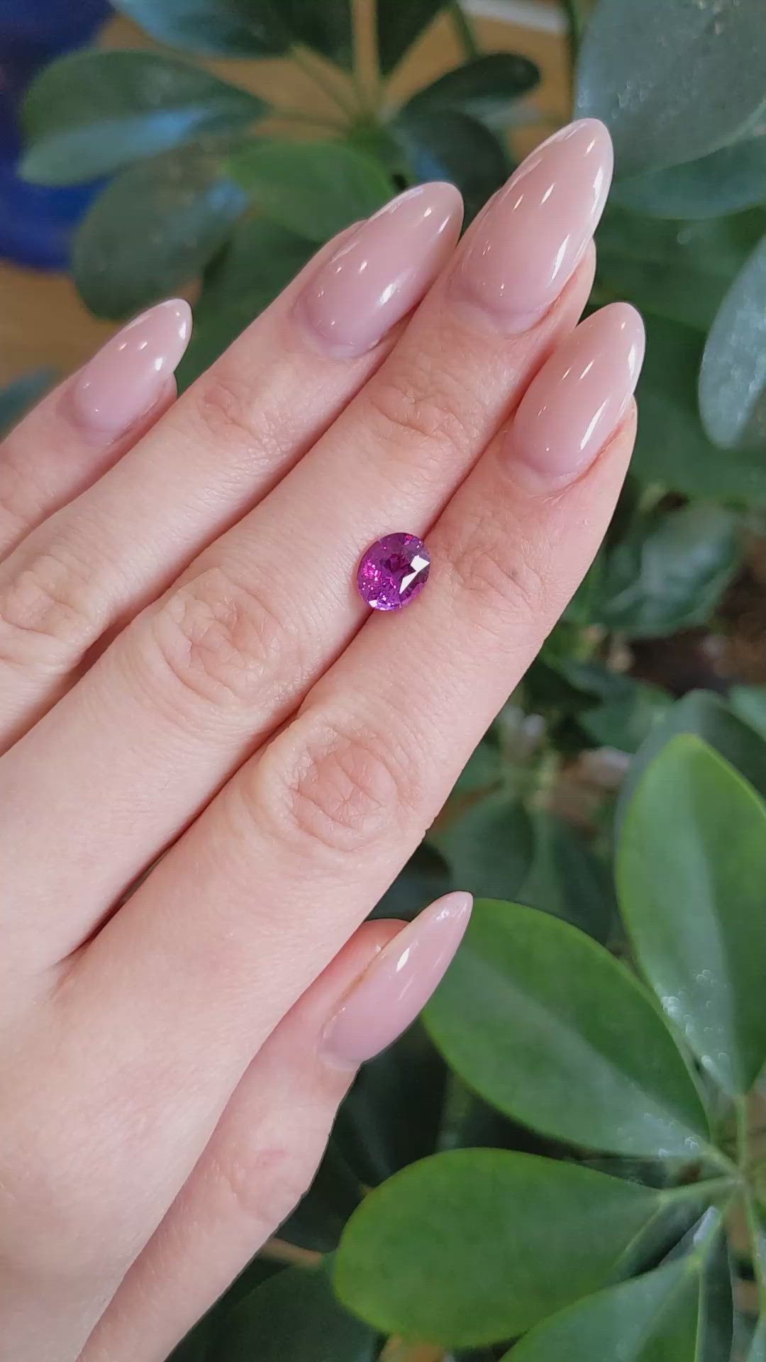 2.16 Ct. Purplish Pink Sapphire from Madagascar Size Video