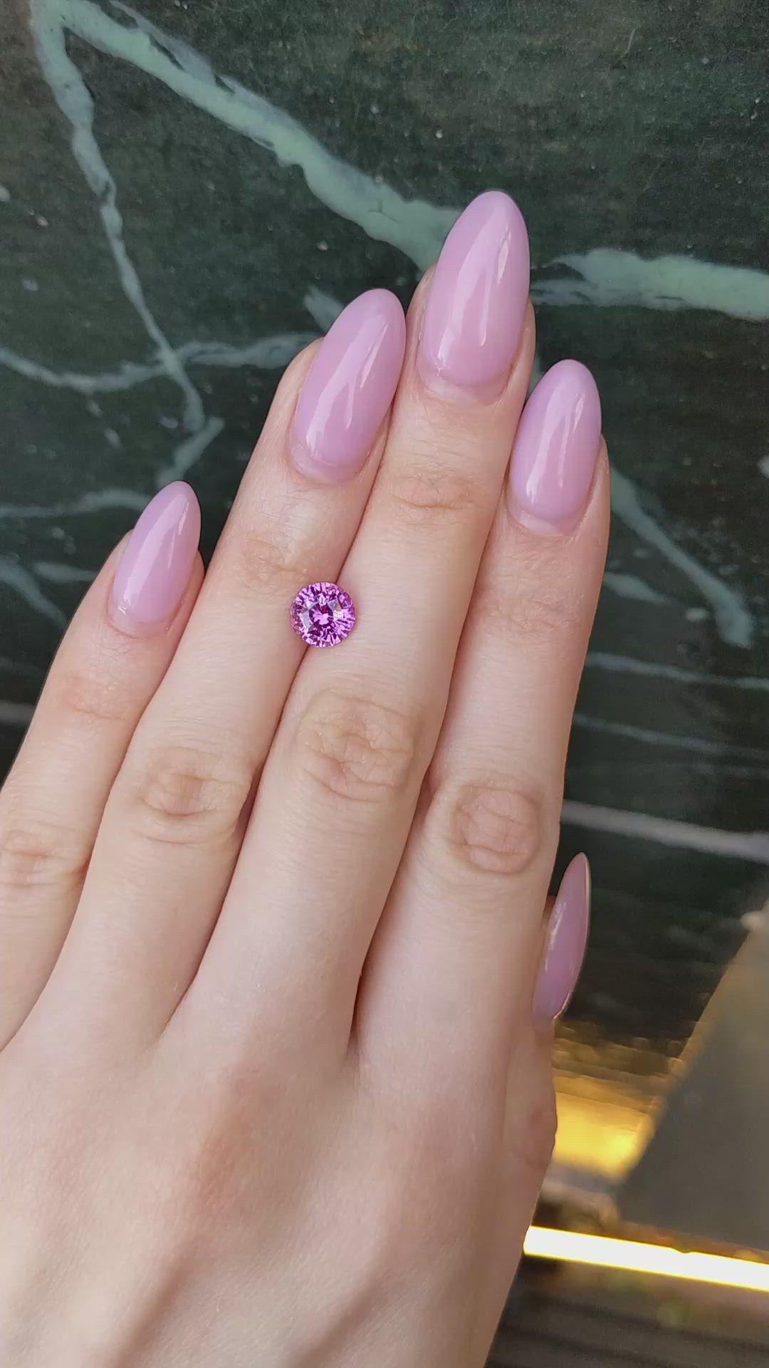 2.37 Ct. Purplish Pink Sapphire from Ceylon (Sri Lanka) Size Video