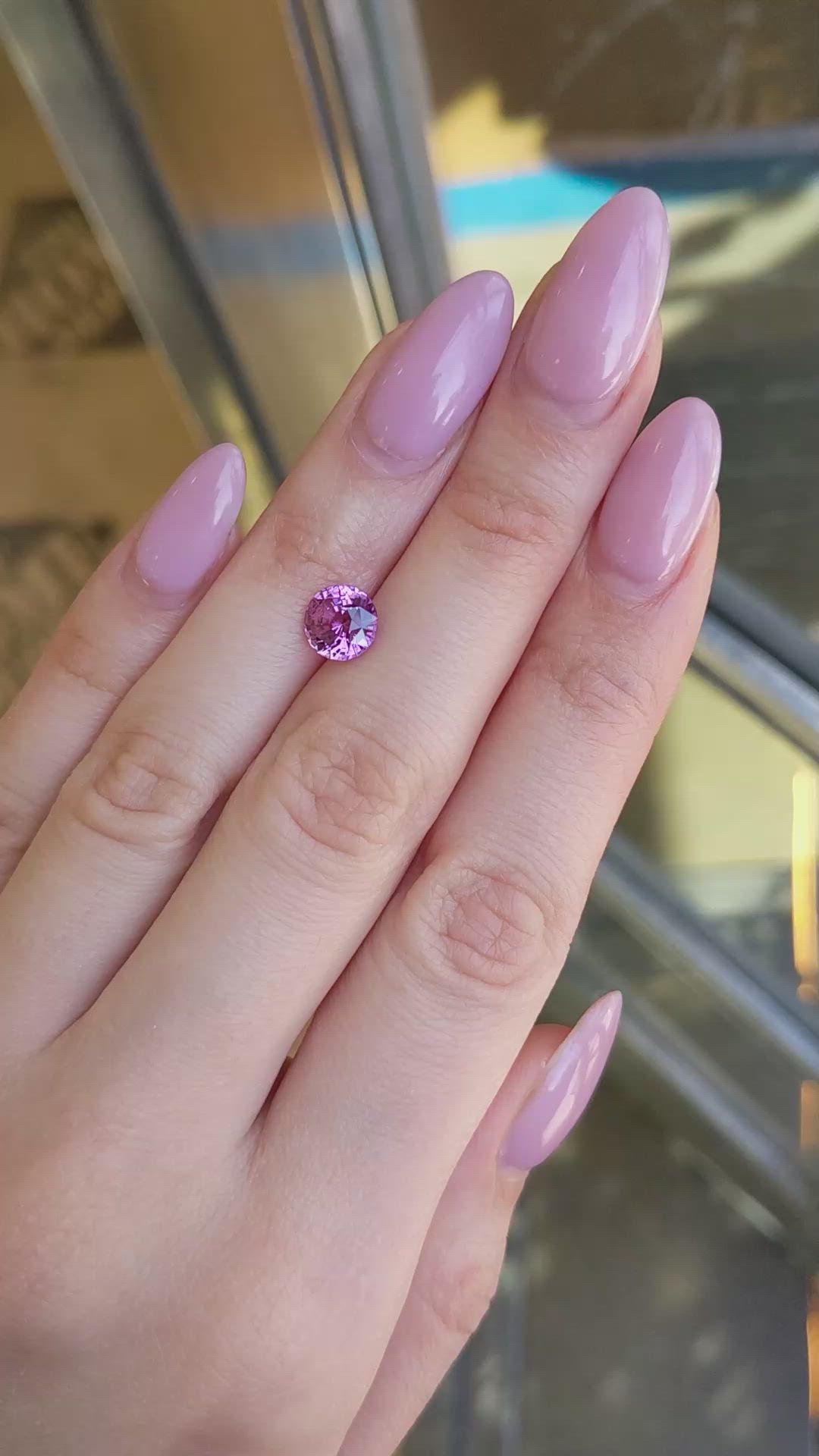 2.37 Ct. Purplish Pink Sapphire from Ceylon (Sri Lanka) Size Video