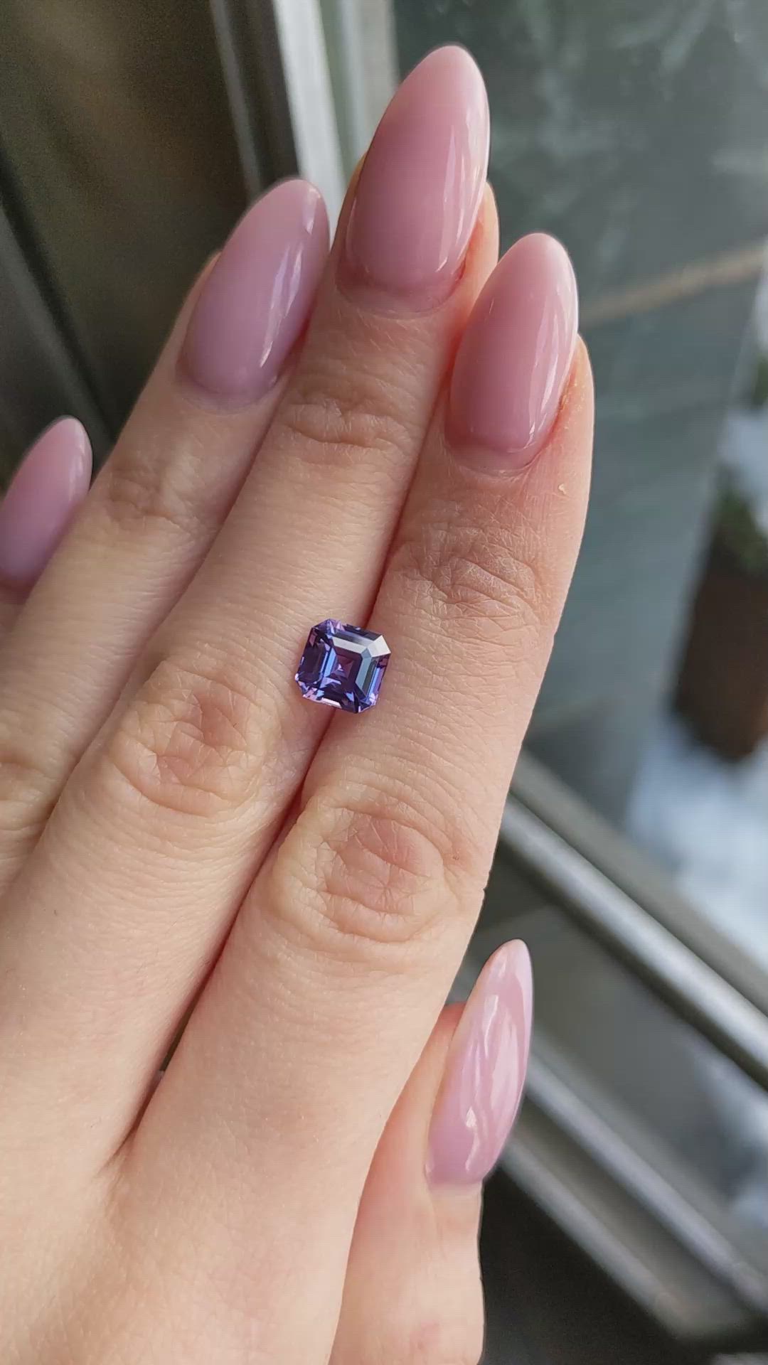 2.51 Ct. Pinkish Purple Sapphire from Madagascar Size Video