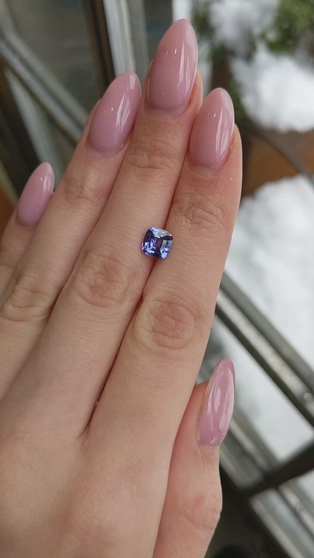 2.06 Ct. Violet Sapphire from Madagascar Size Video