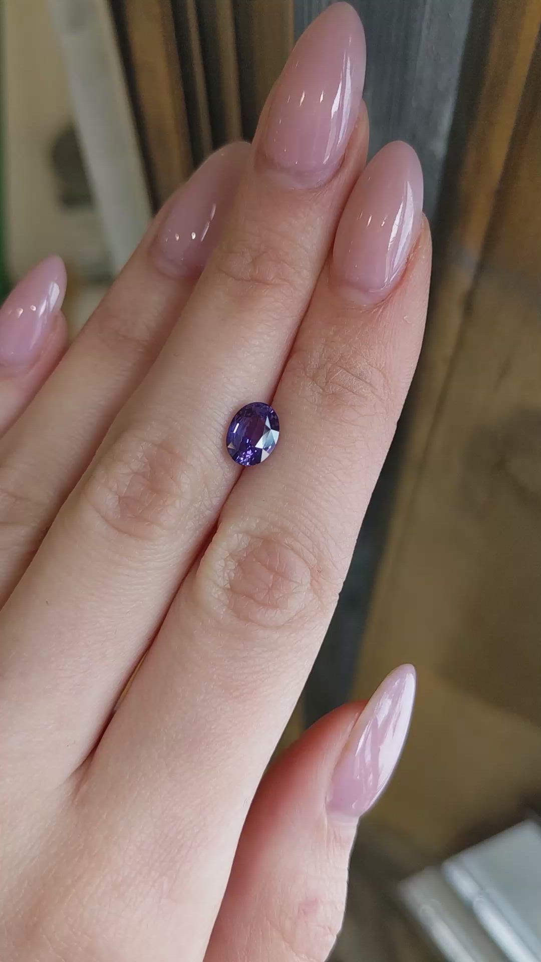 2.00 Ct. Purple Sapphire from Madagascar Size Video