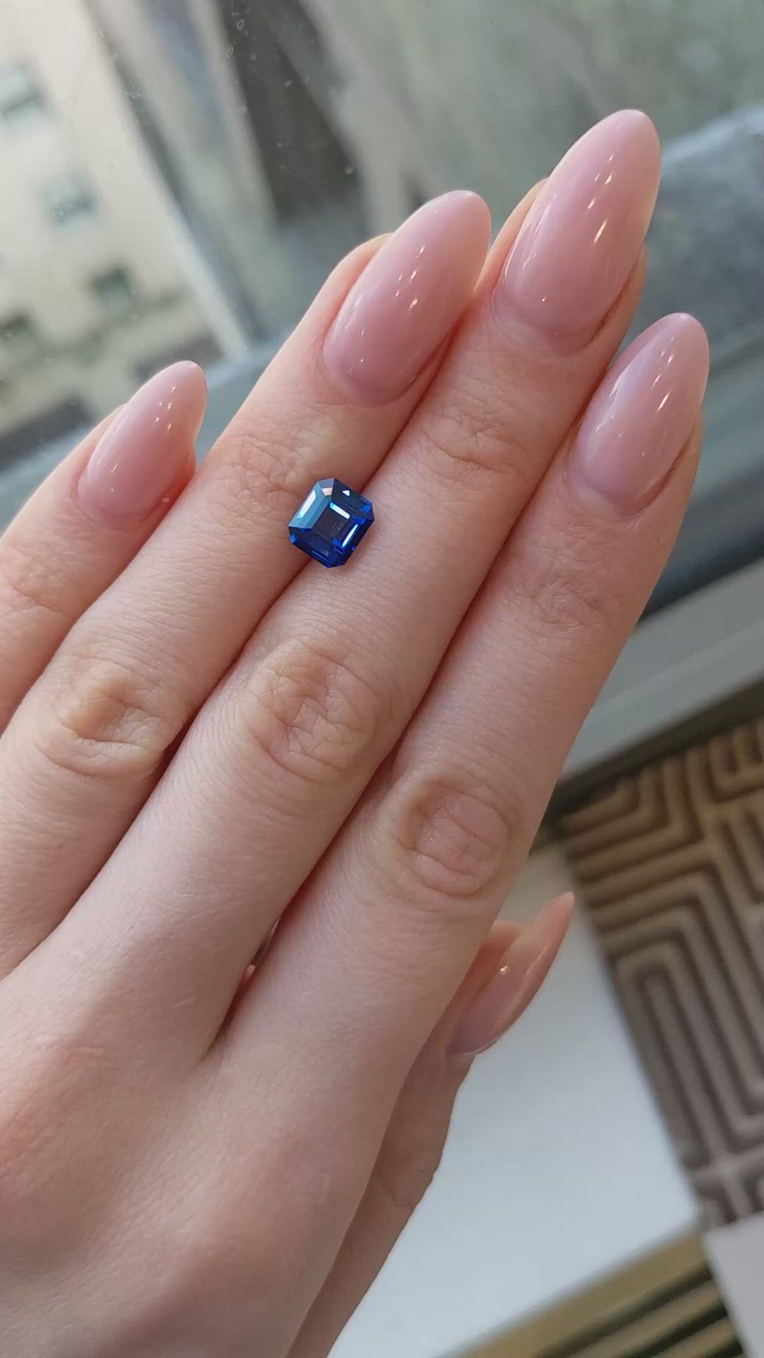 2.54 Ct. Blue Sapphire from Ceylon (Sri Lanka) Size Video