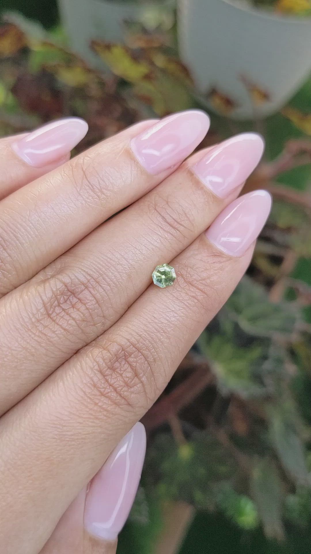0.50 Ct. Yellowish Green Sapphire from Madagascar Size Video