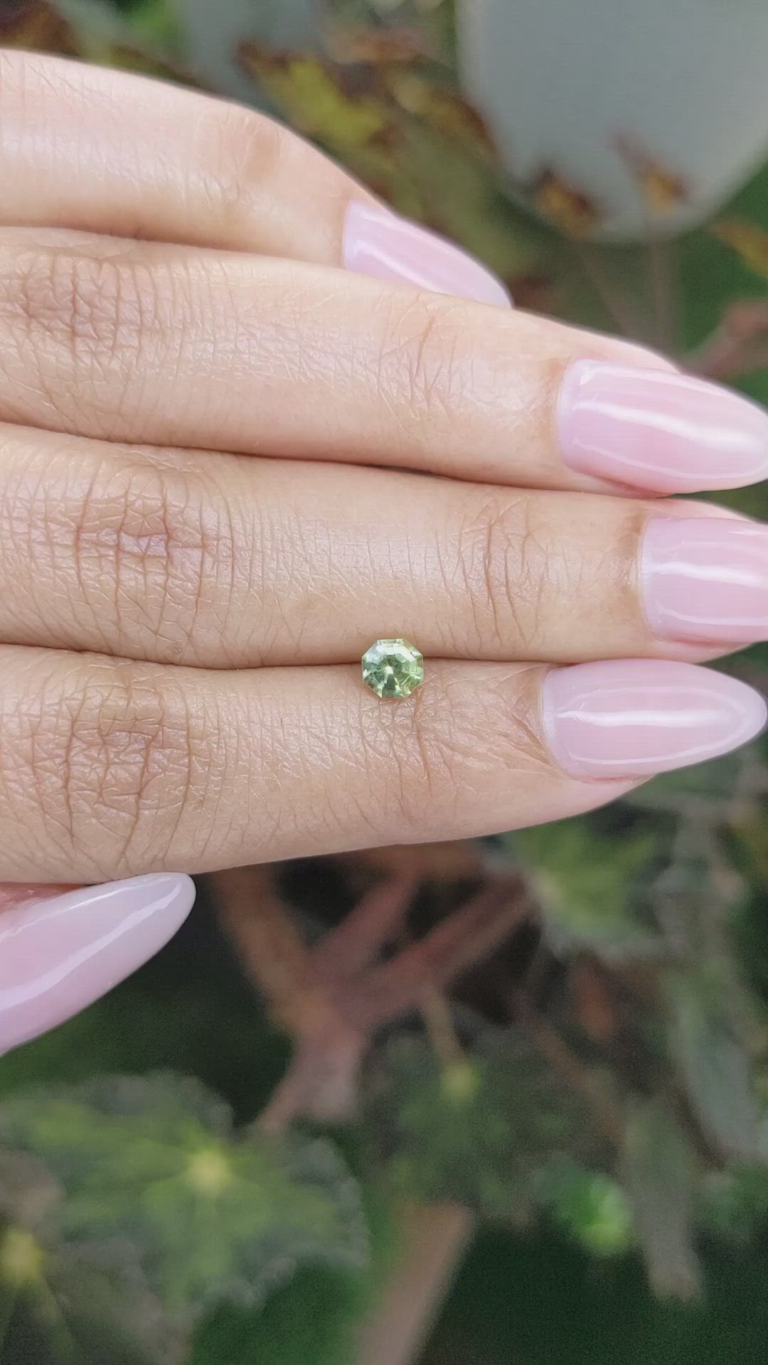 0.50 Ct. Yellowish Green Sapphire from Madagascar Size Video