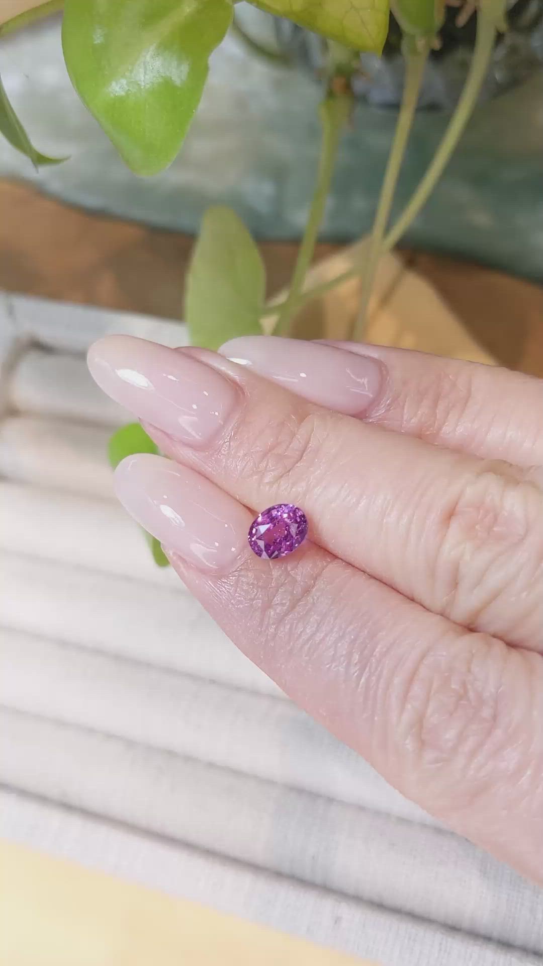 1.53 Ct. Purplish Pink Sapphire from Madagascar Size Video