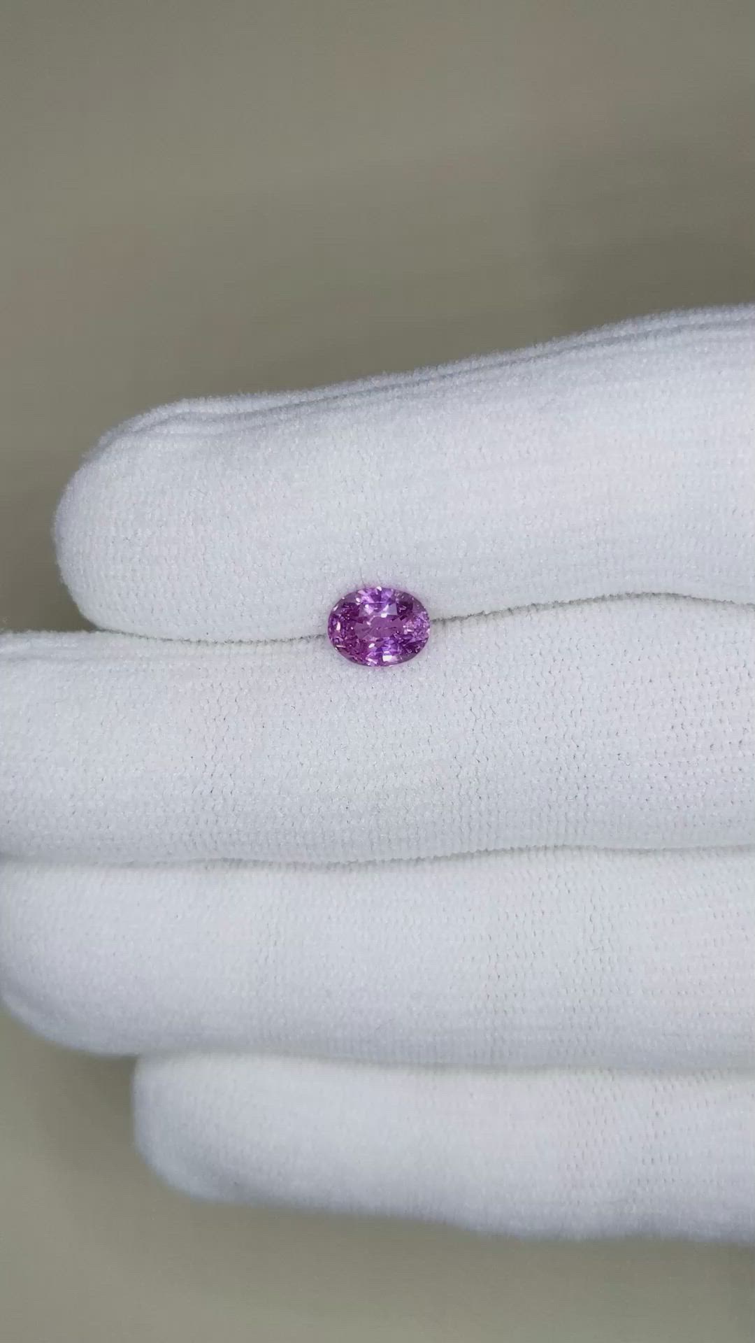 1.53 Ct. Purplish Pink Sapphire from Madagascar Size Video