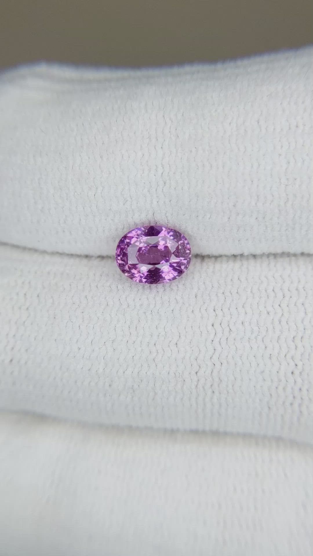 1.53 Ct. Purplish Pink Sapphire from Madagascar Size Video