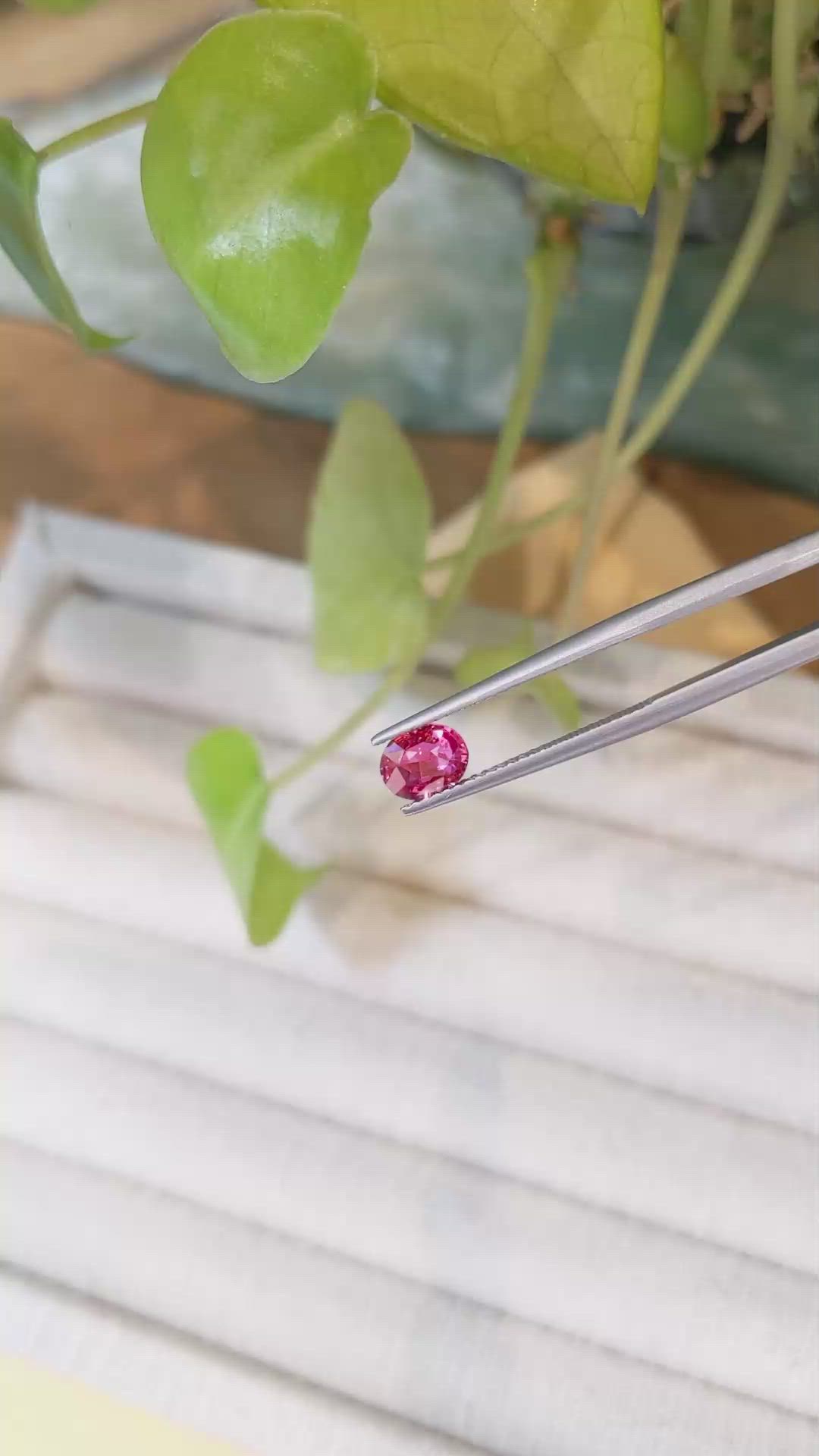 1.12 Ct. Reddish Pink Sapphire from Ceylon (Sri Lanka) Size Video