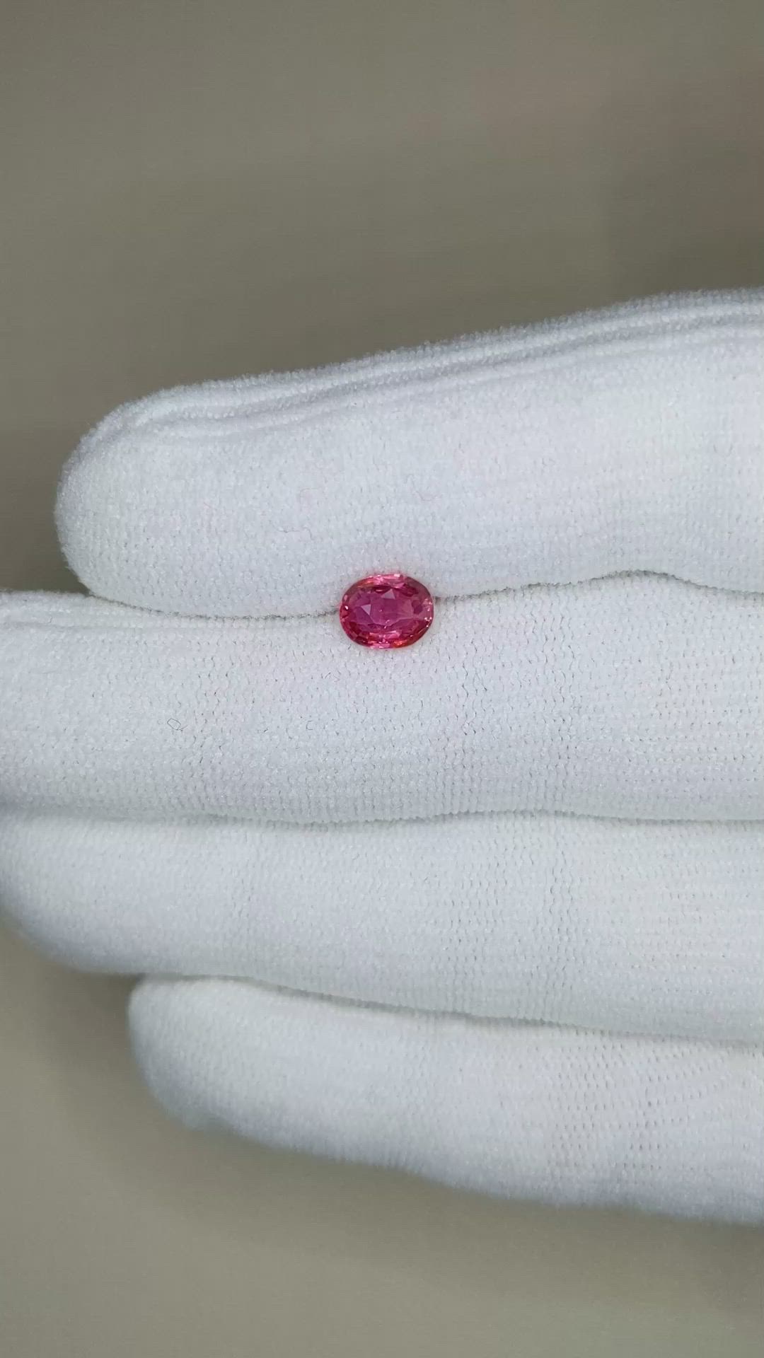 1.12 Ct. Reddish Pink Sapphire from Ceylon (Sri Lanka) Size Video