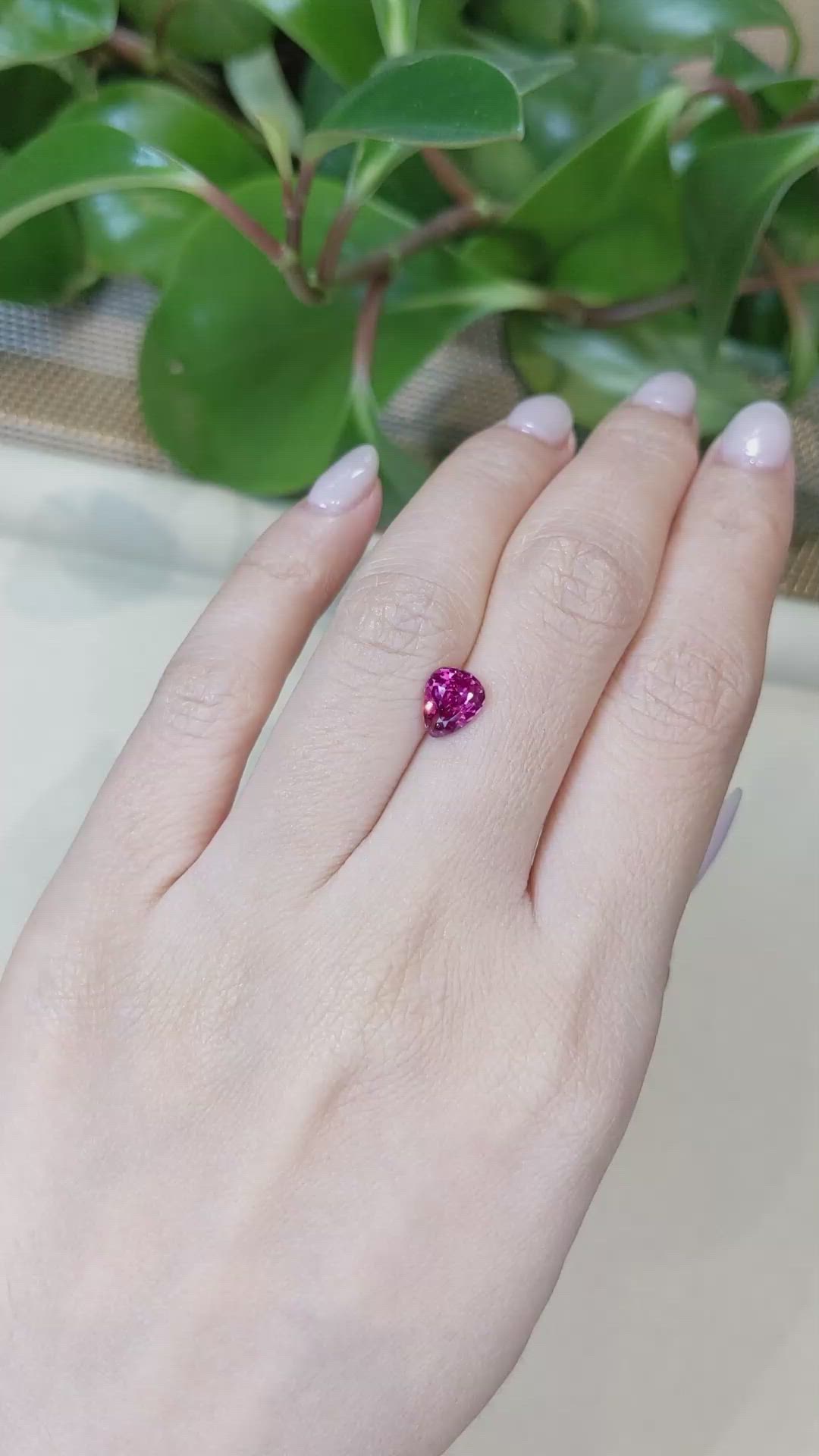 1.61 Ct. Purplish Pink Sapphire from Ceylon (Sri Lanka) Size Video