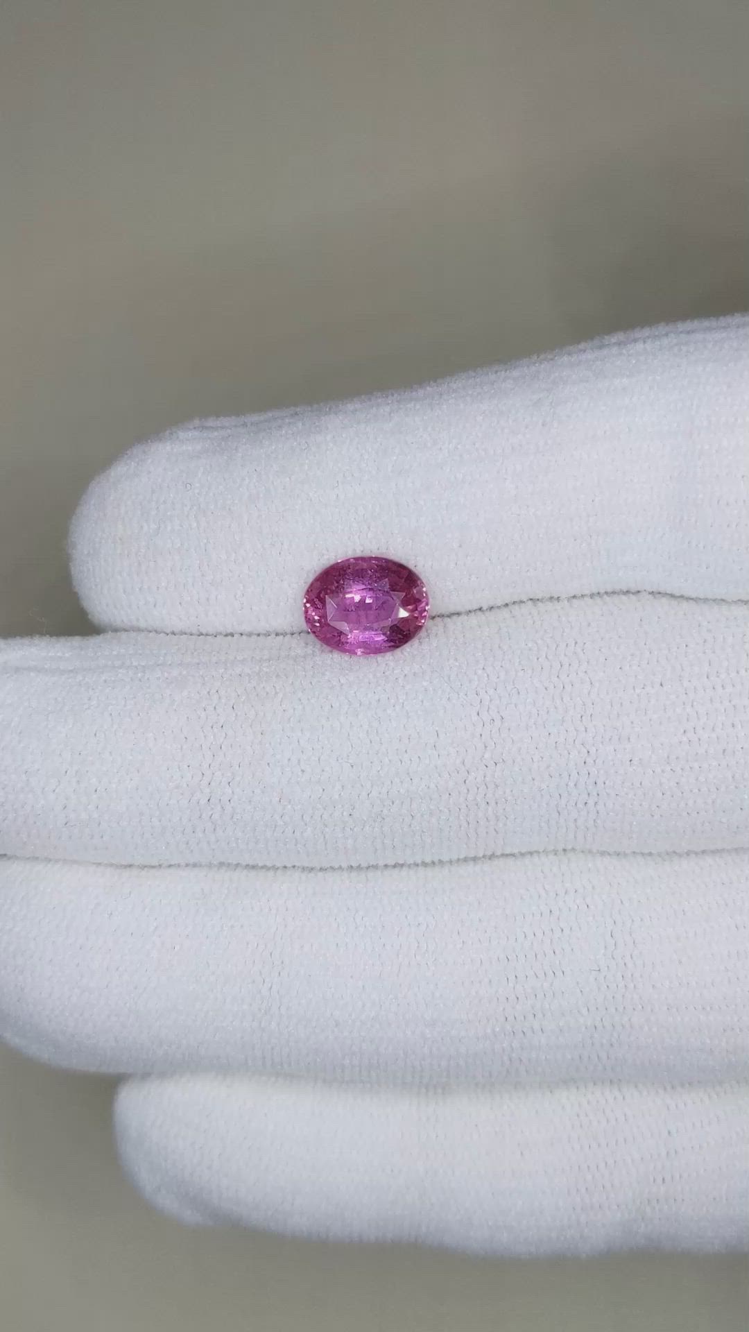 2.50 Ct. Purplish Pink Sapphire from Ceylon (Sri Lanka) Size Video