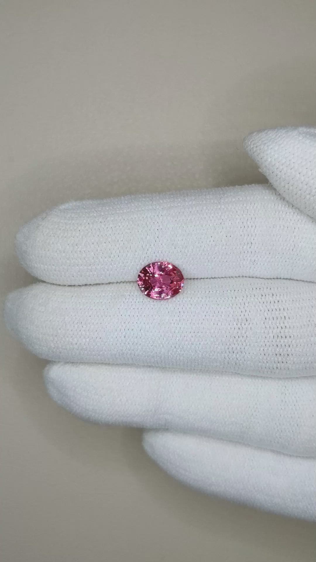 1.59 Ct. Reddish Pink Sapphire from Ceylon (Sri Lanka) Size Video