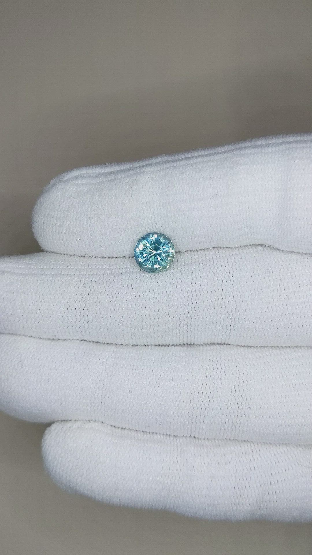 2.19 Ct. Greenish Blue Sapphire from Ceylon (Sri Lanka) Size Video