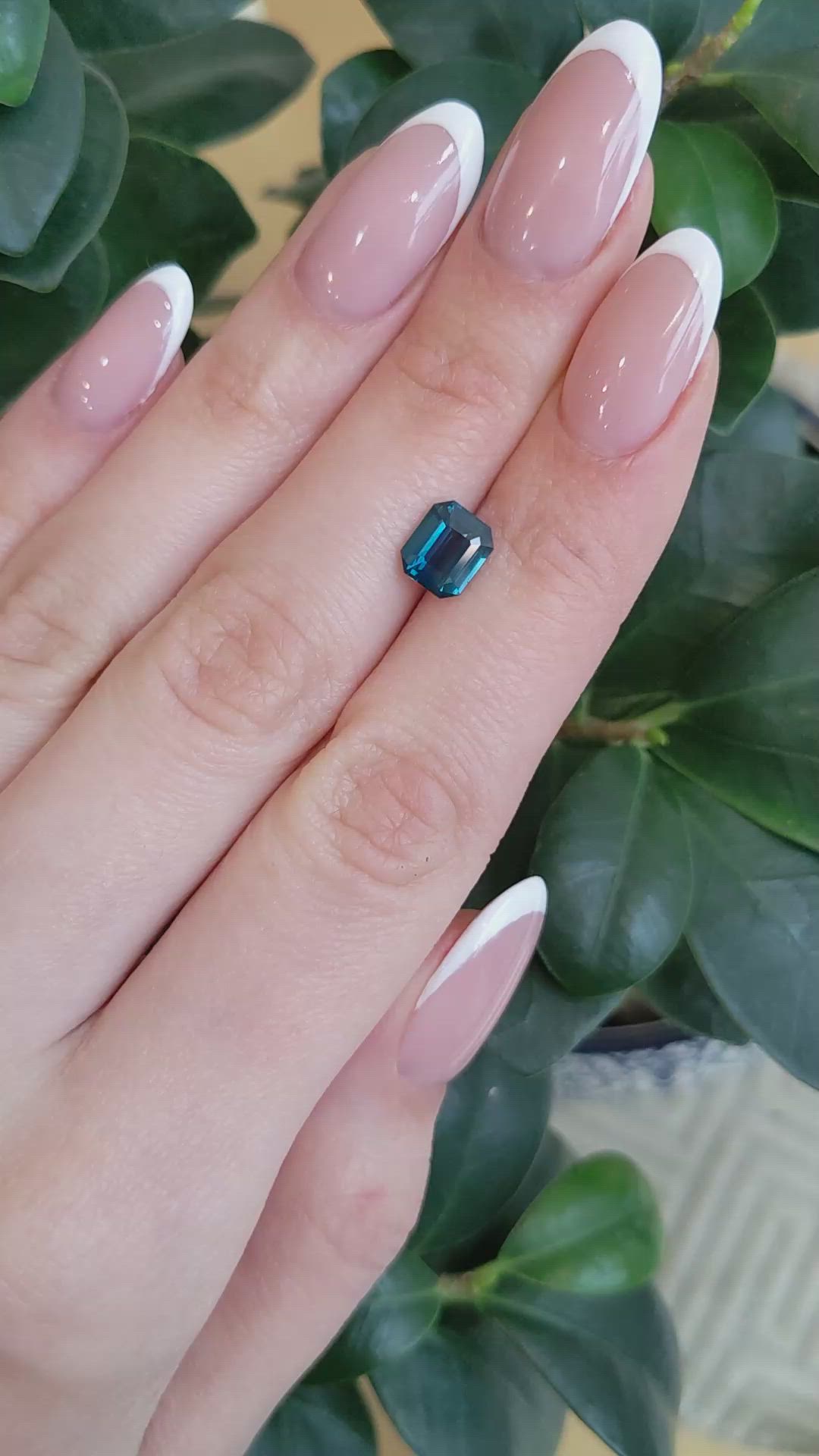 2.01 Ct. Bluish Green Sapphire from Madagascar Size Video