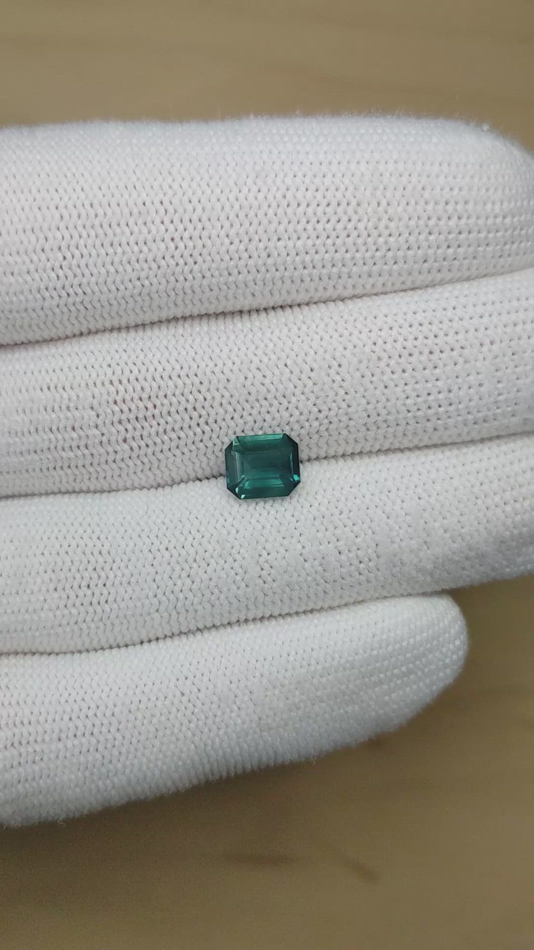 2.01 Ct. Bluish Green Sapphire from Madagascar Size Video