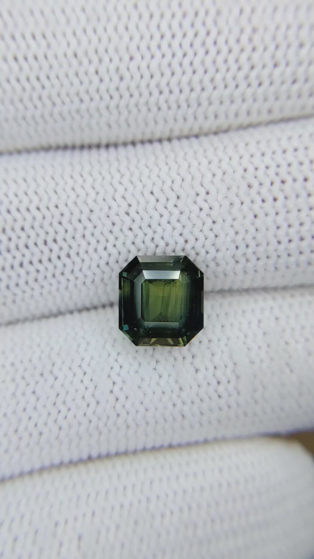3.54 Ct. Green Sapphire from Madagascar Size Video