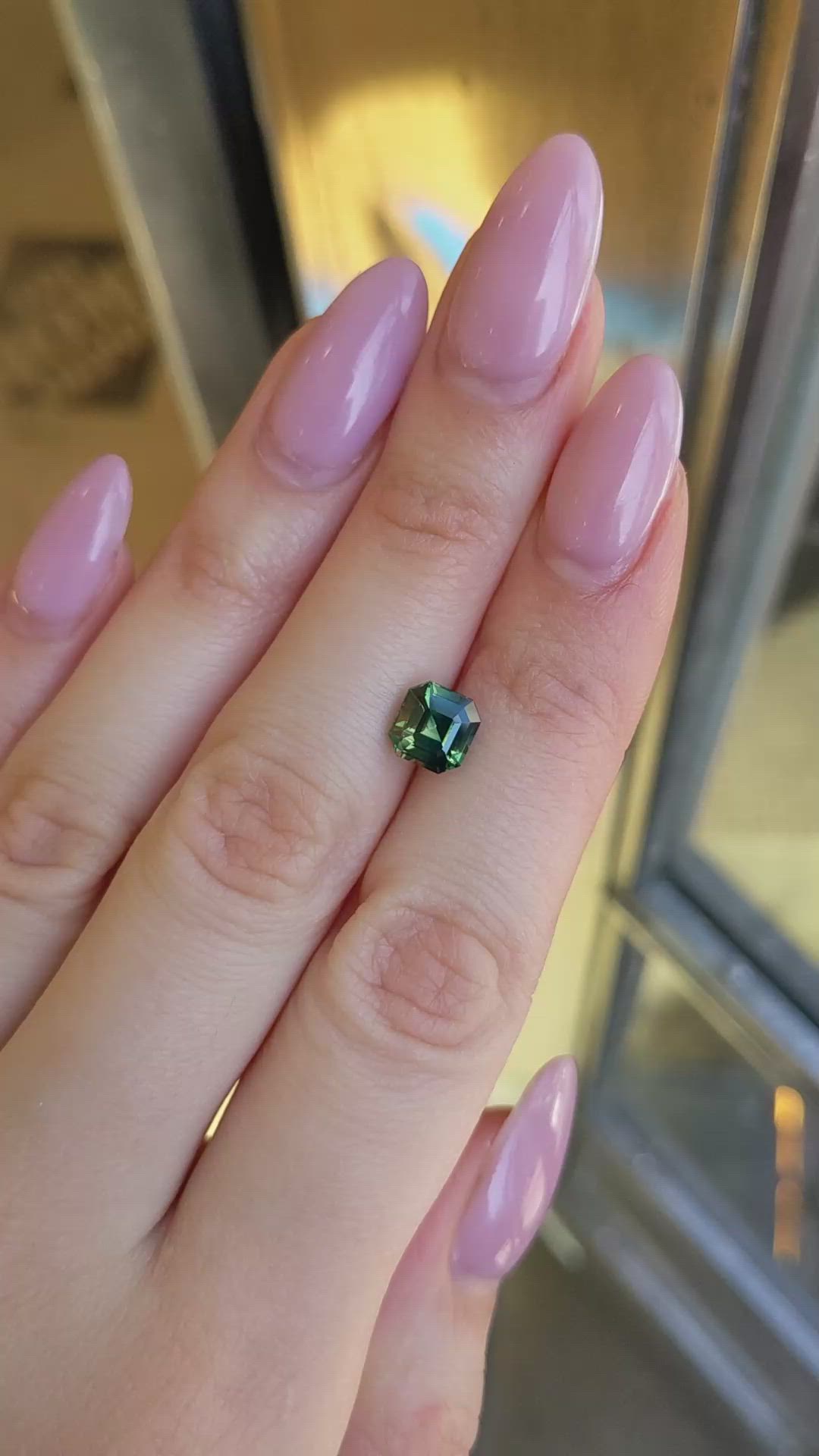 2.42 Ct. Yellowish Green Sapphire from Madagascar Size Video