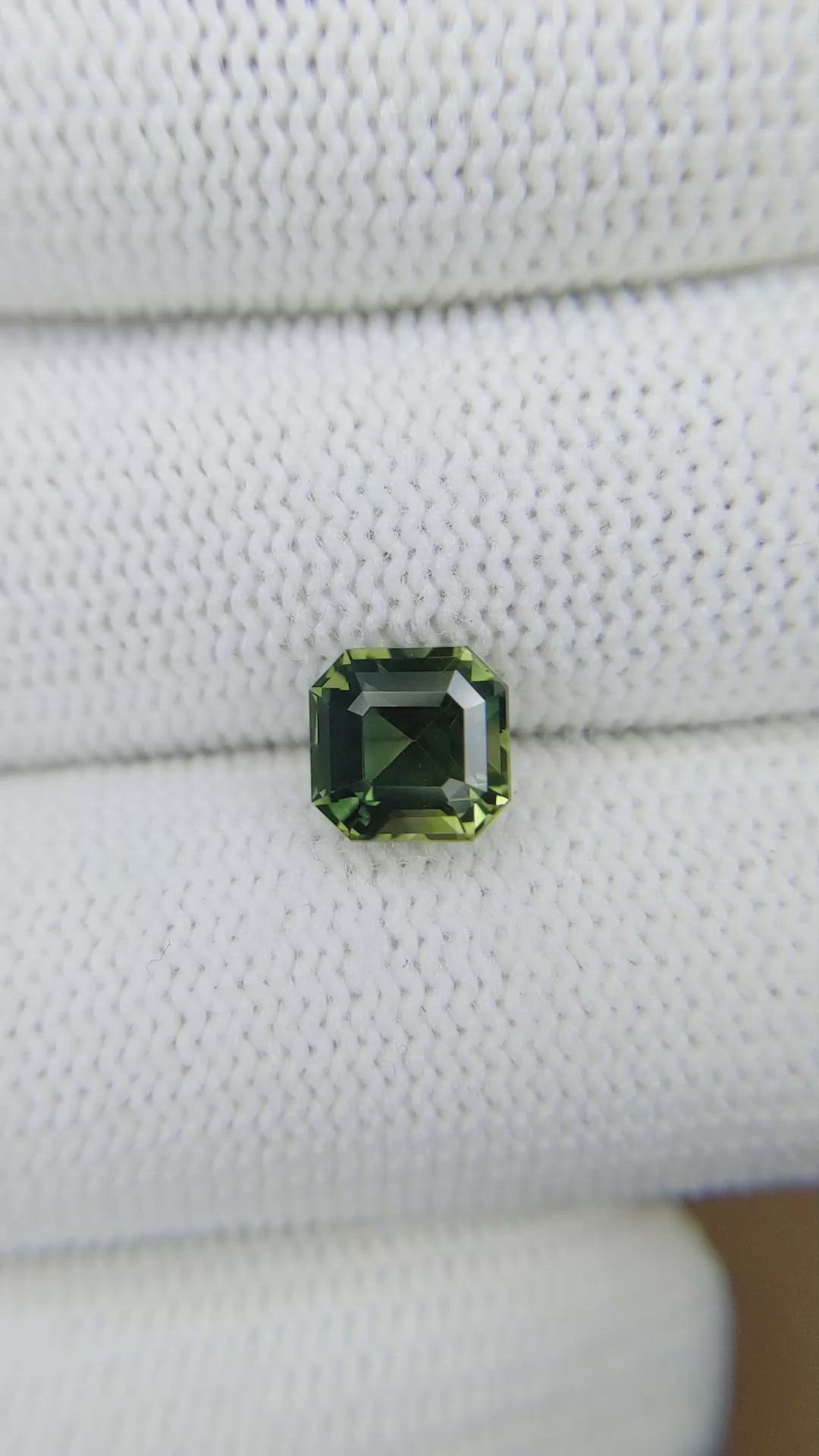 2.42 Ct. Yellowish Green Sapphire from Madagascar Size Video