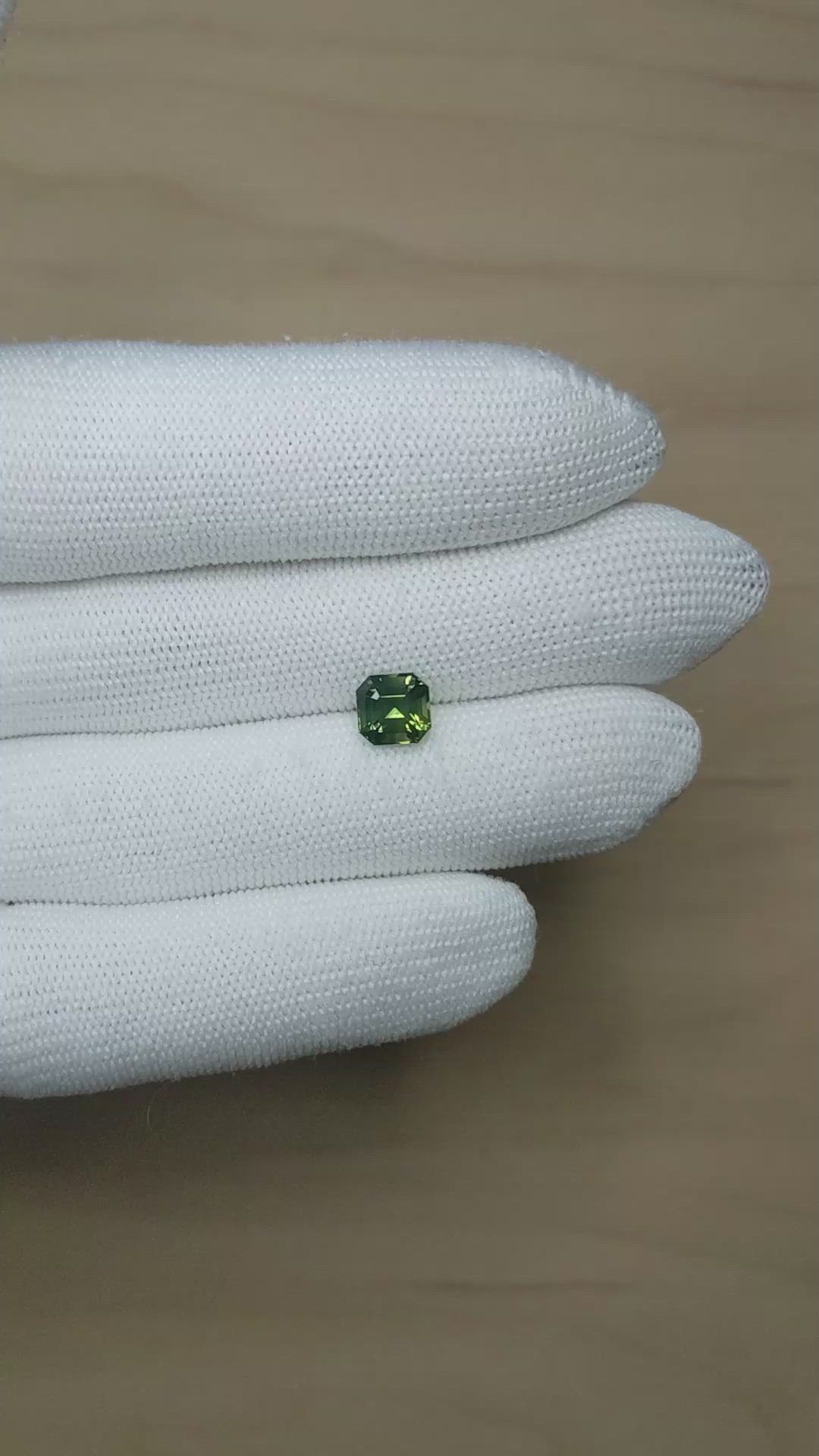 2.42 Ct. Yellowish Green Sapphire from Madagascar Size Video