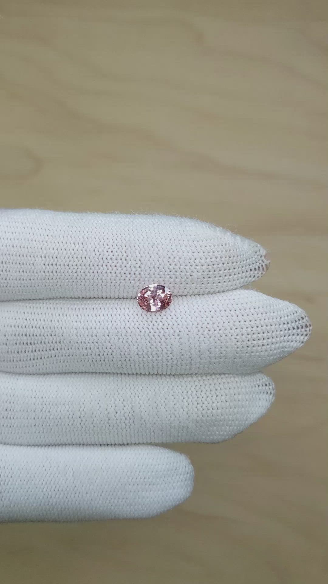 1.10 Ct. Padparadscha Sapphire from Ceylon (Sri Lanka) Size Video