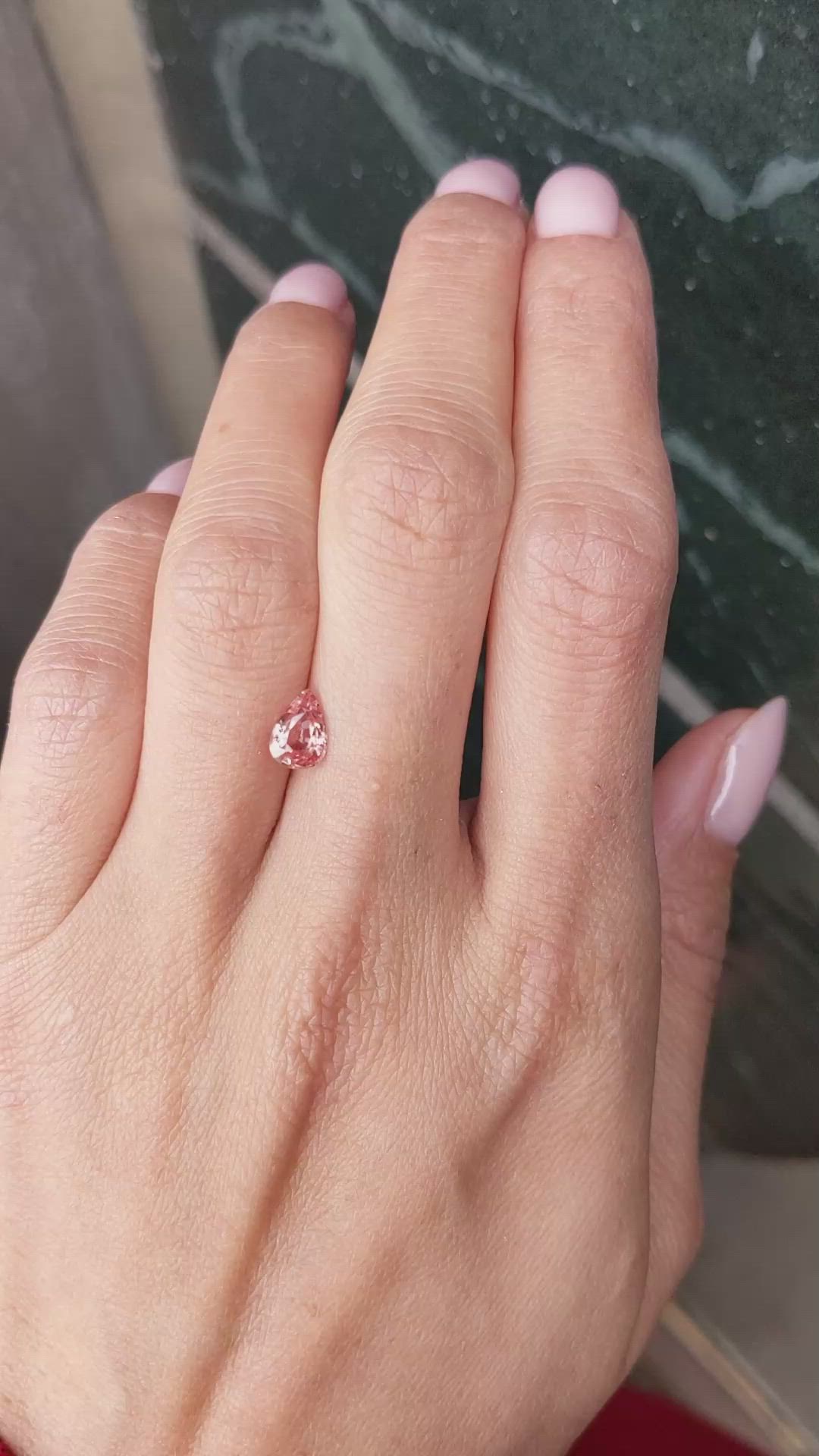 0.99 Ct. Padparadscha Sapphire from Ceylon (Sri Lanka) Size Video