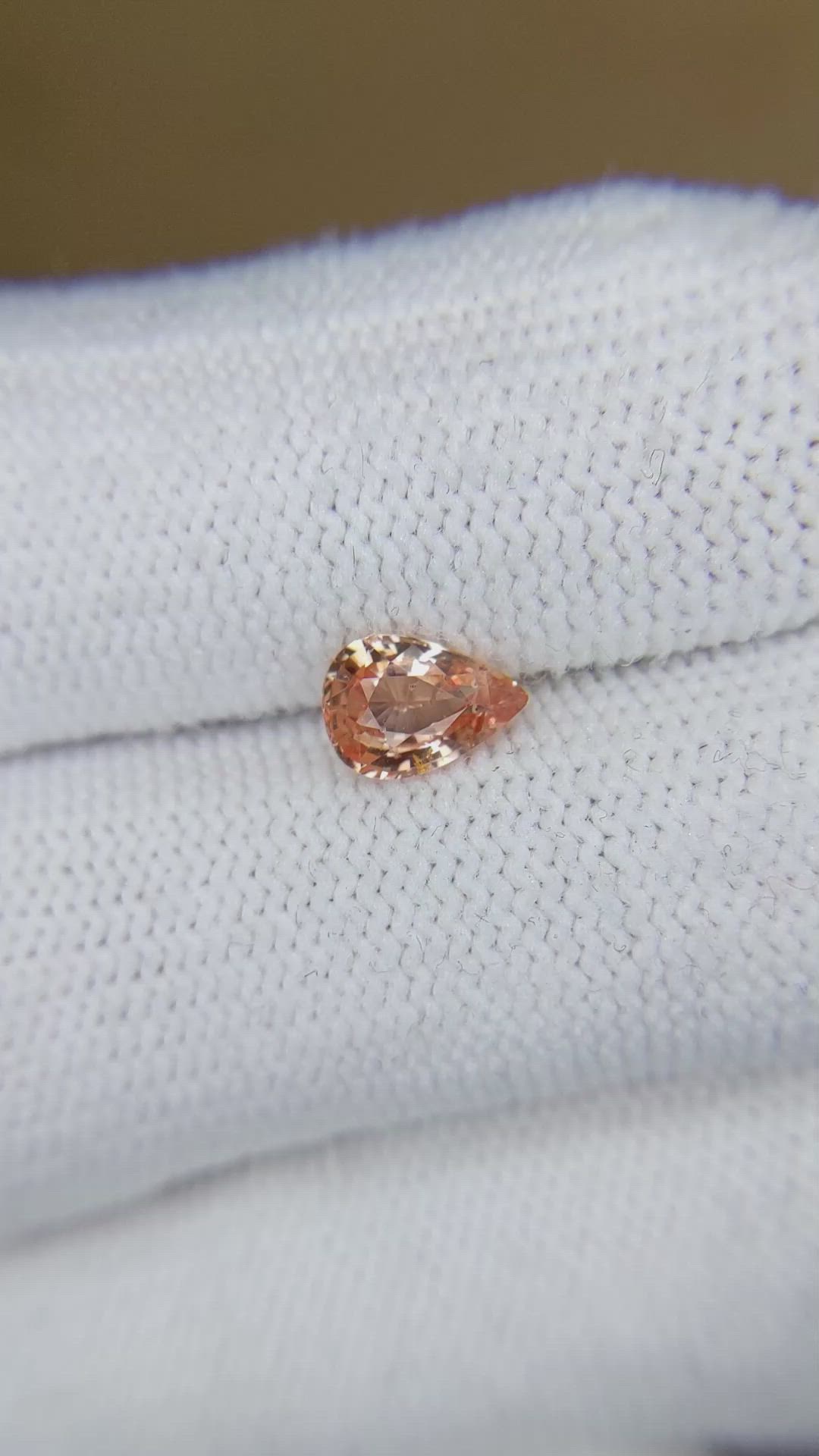 0.99 Ct. Padparadscha Sapphire from Ceylon (Sri Lanka) Size Video