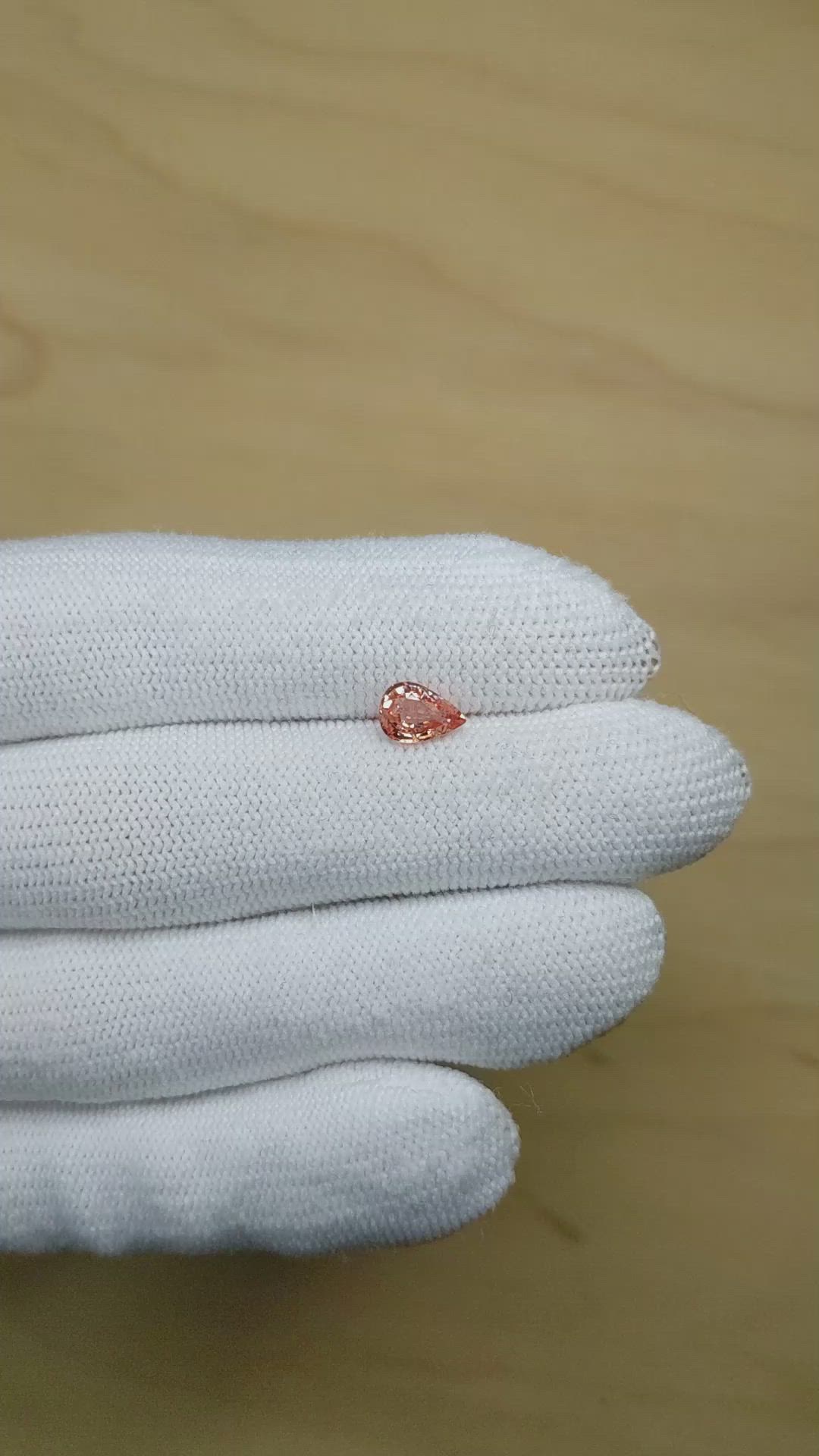 0.99 Ct. Padparadscha Sapphire from Ceylon (Sri Lanka) Size Video