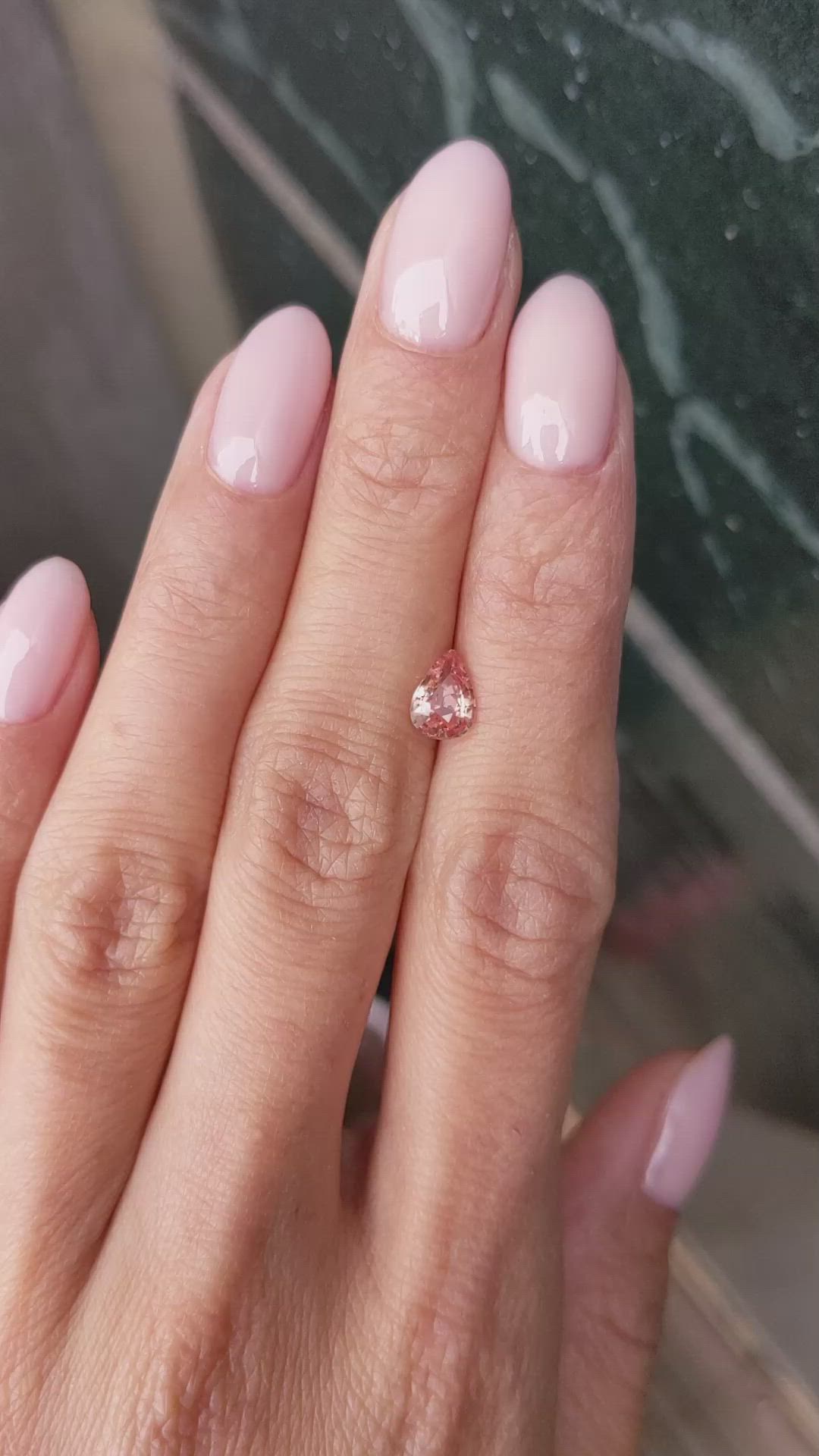 0.99 Ct. Padparadscha Sapphire from Ceylon (Sri Lanka) Size Video