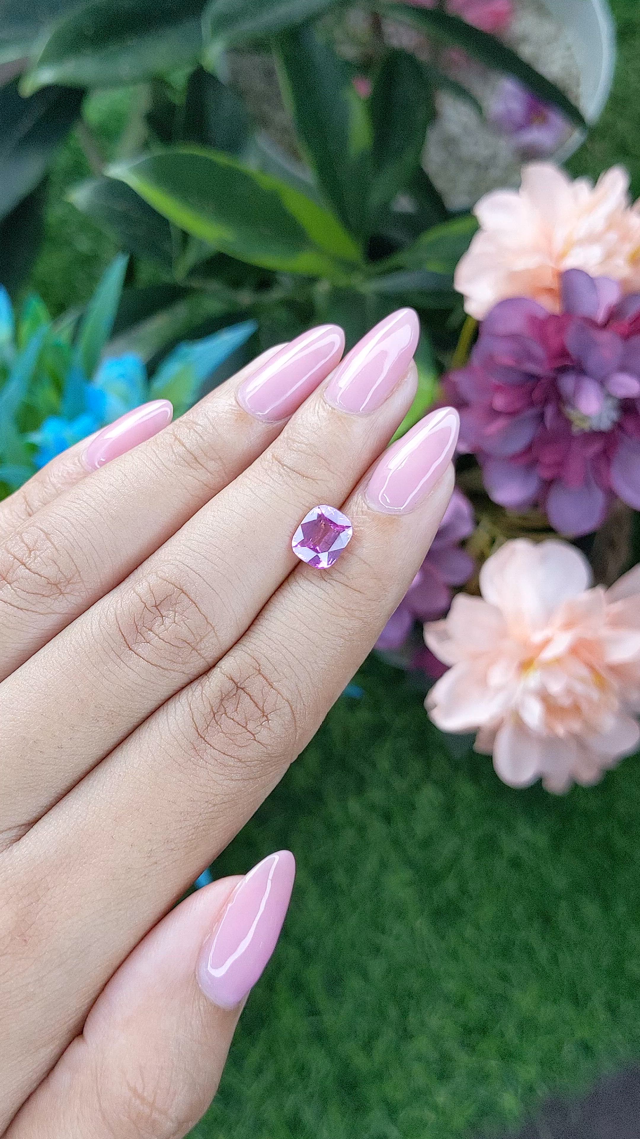 2.07 Ct. Purplish Pink Sapphire from Madagascar Size Video