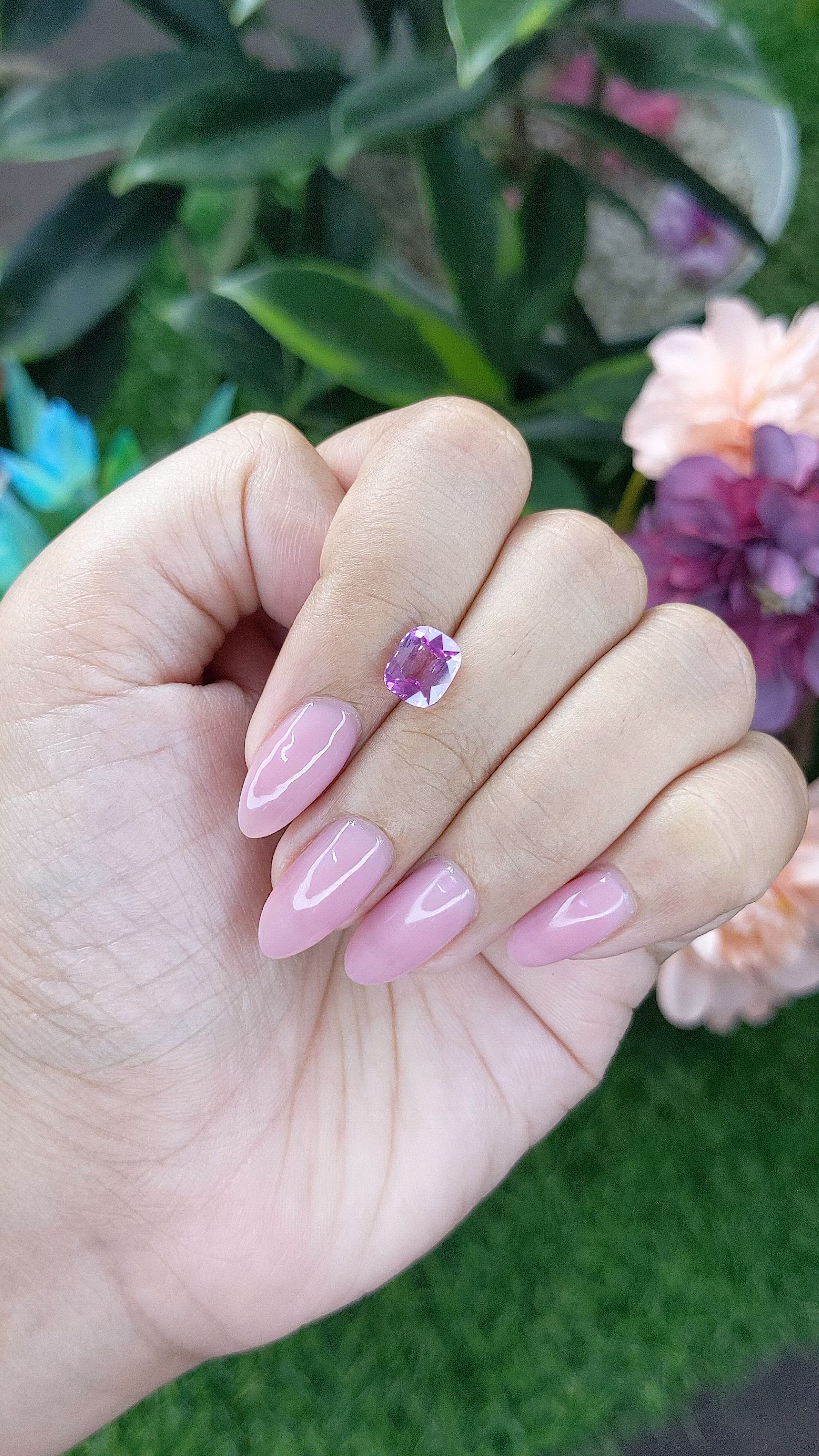 2.07 Ct. Purplish Pink Sapphire from Madagascar Size Video