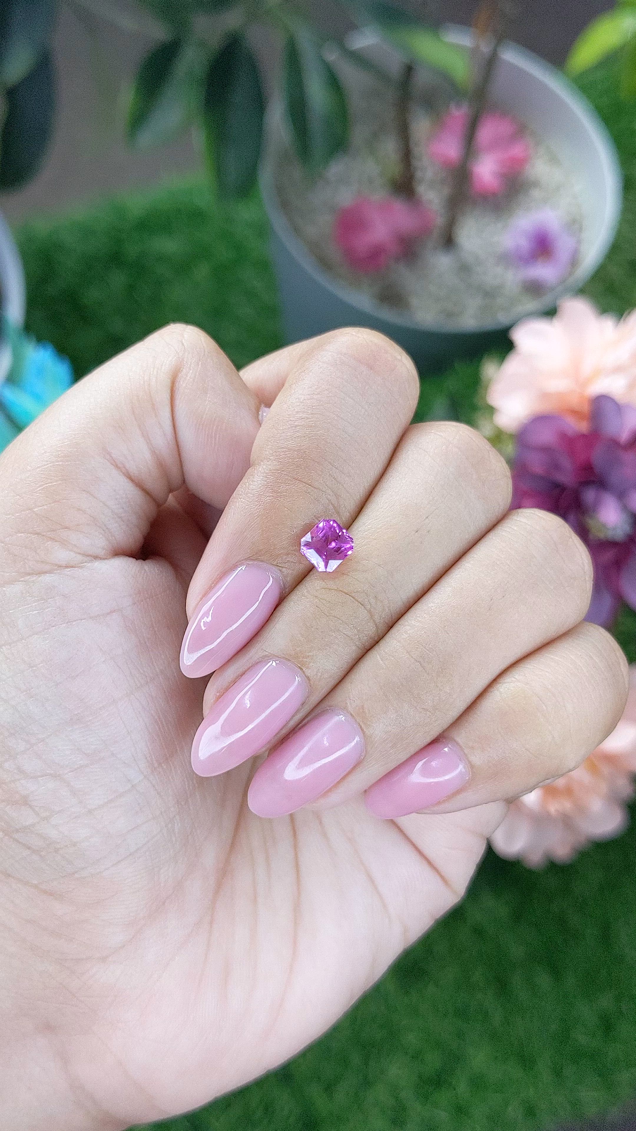 1.10 Ct. Purplish Pink Sapphire from Madagascar Size Video