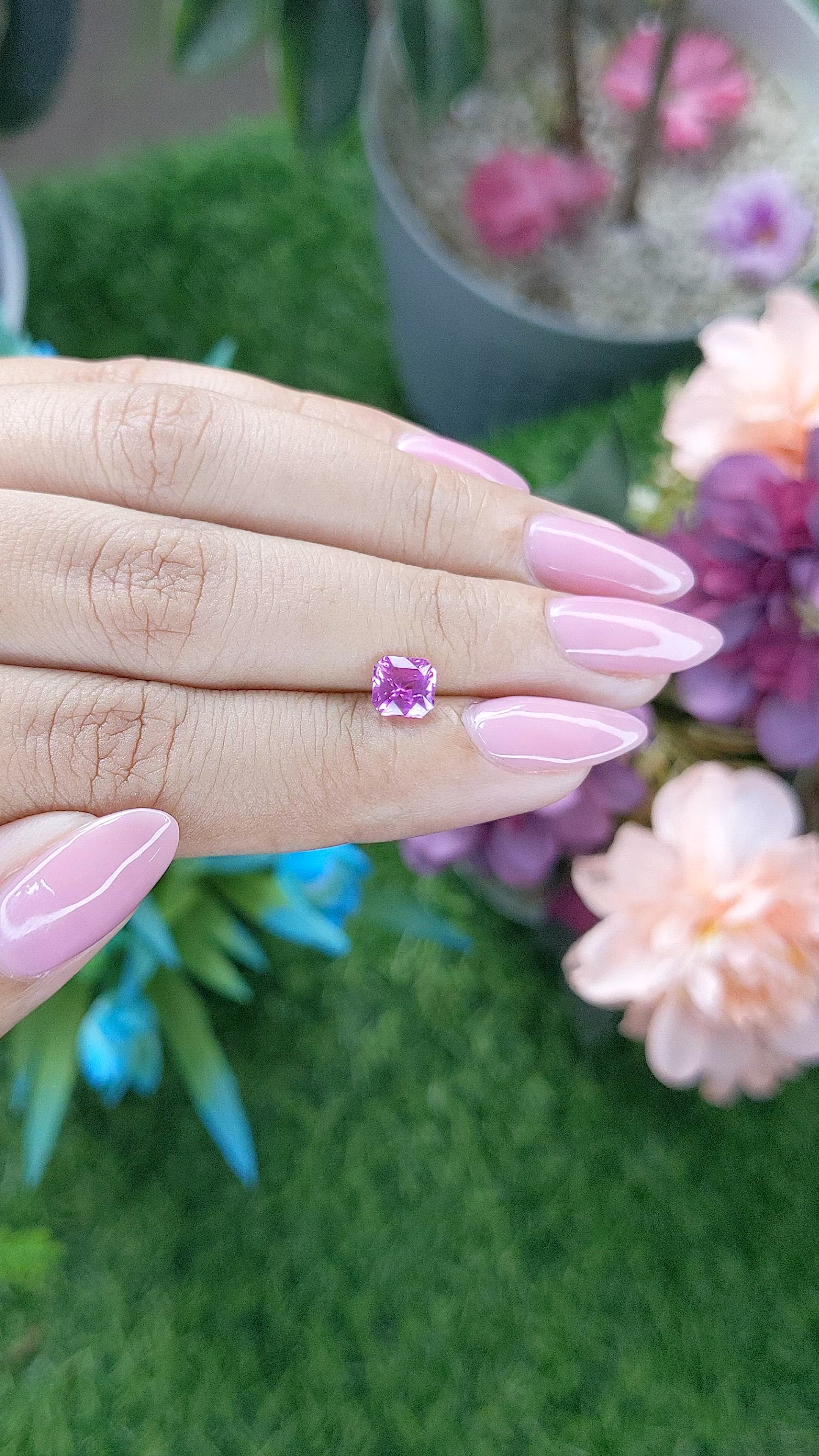 1.10 Ct. Purplish Pink Sapphire from Madagascar Size Video