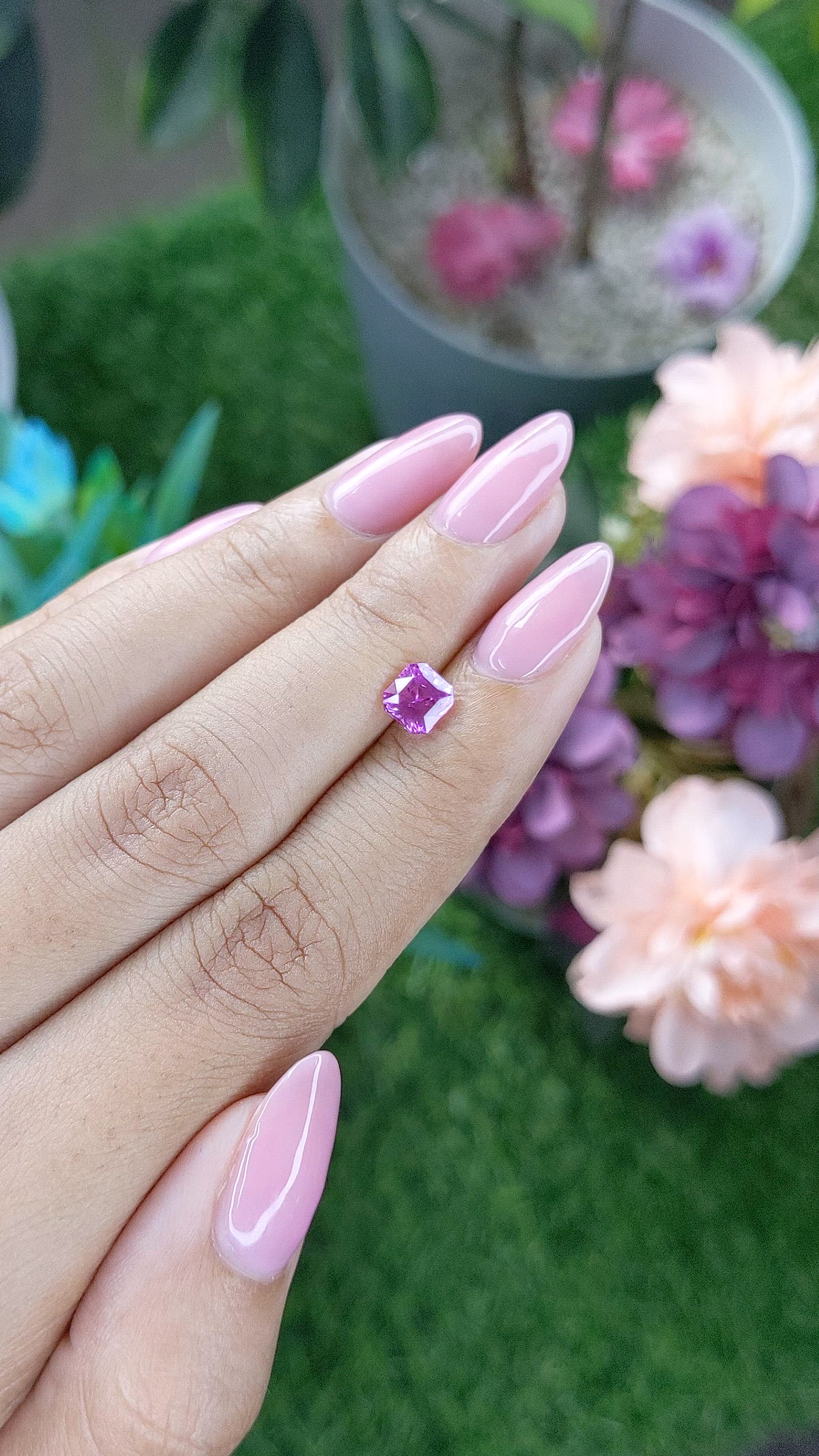 1.10 Ct. Purplish Pink Sapphire from Madagascar Size Video