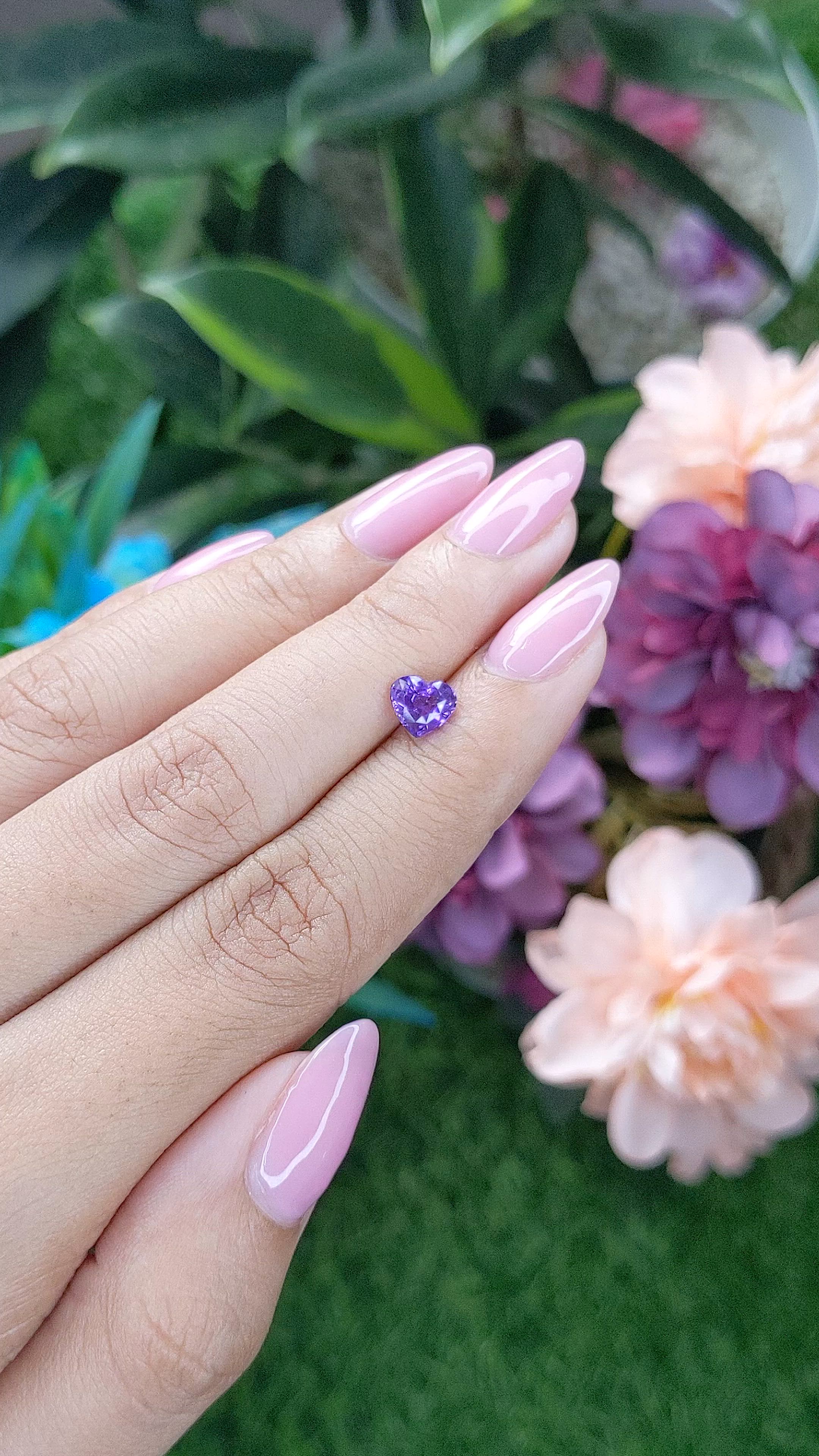 1.00 Ct. Purple Sapphire from Madagascar Size Video