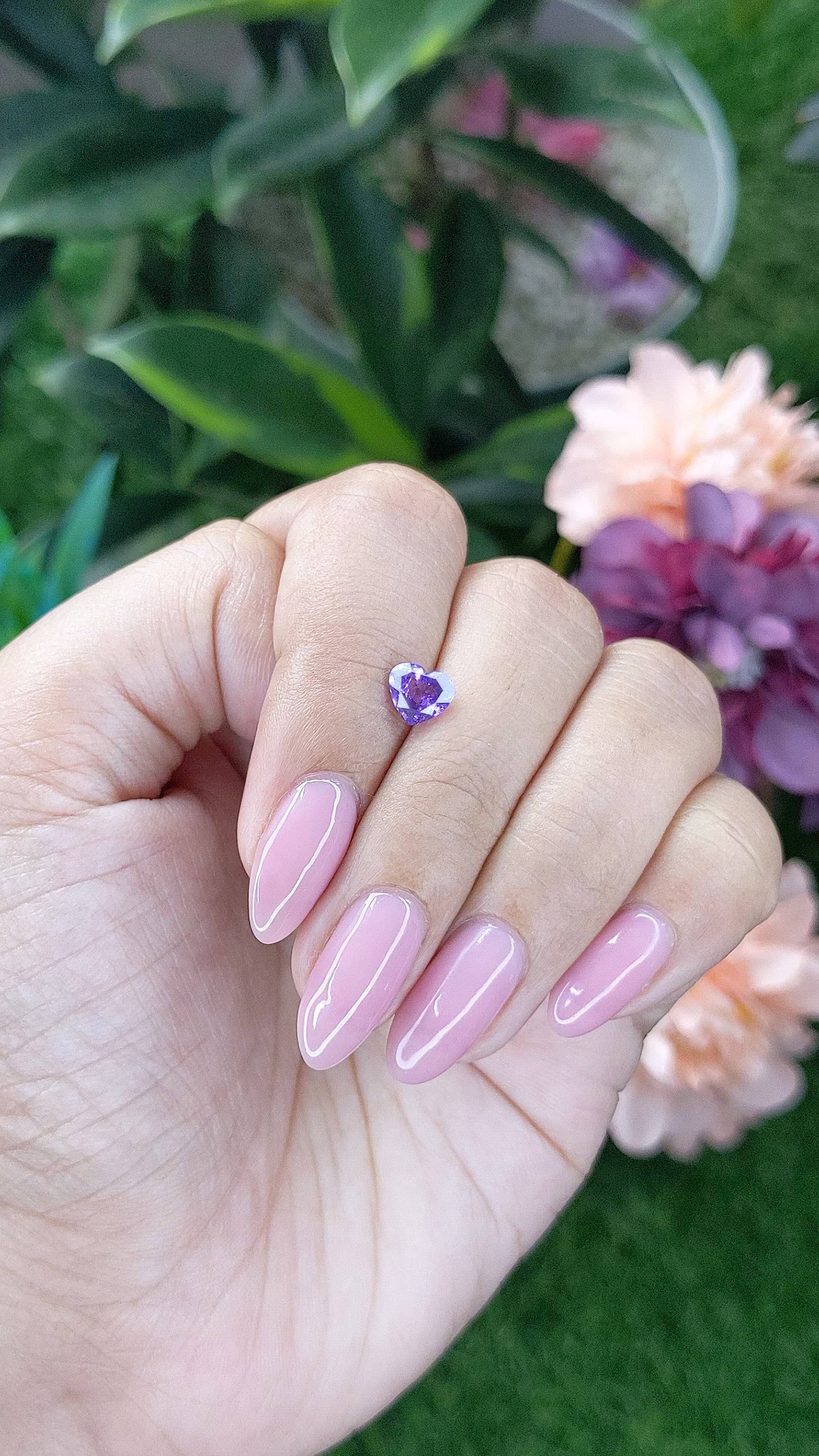 1.00 Ct. Purple Sapphire from Madagascar Size Video