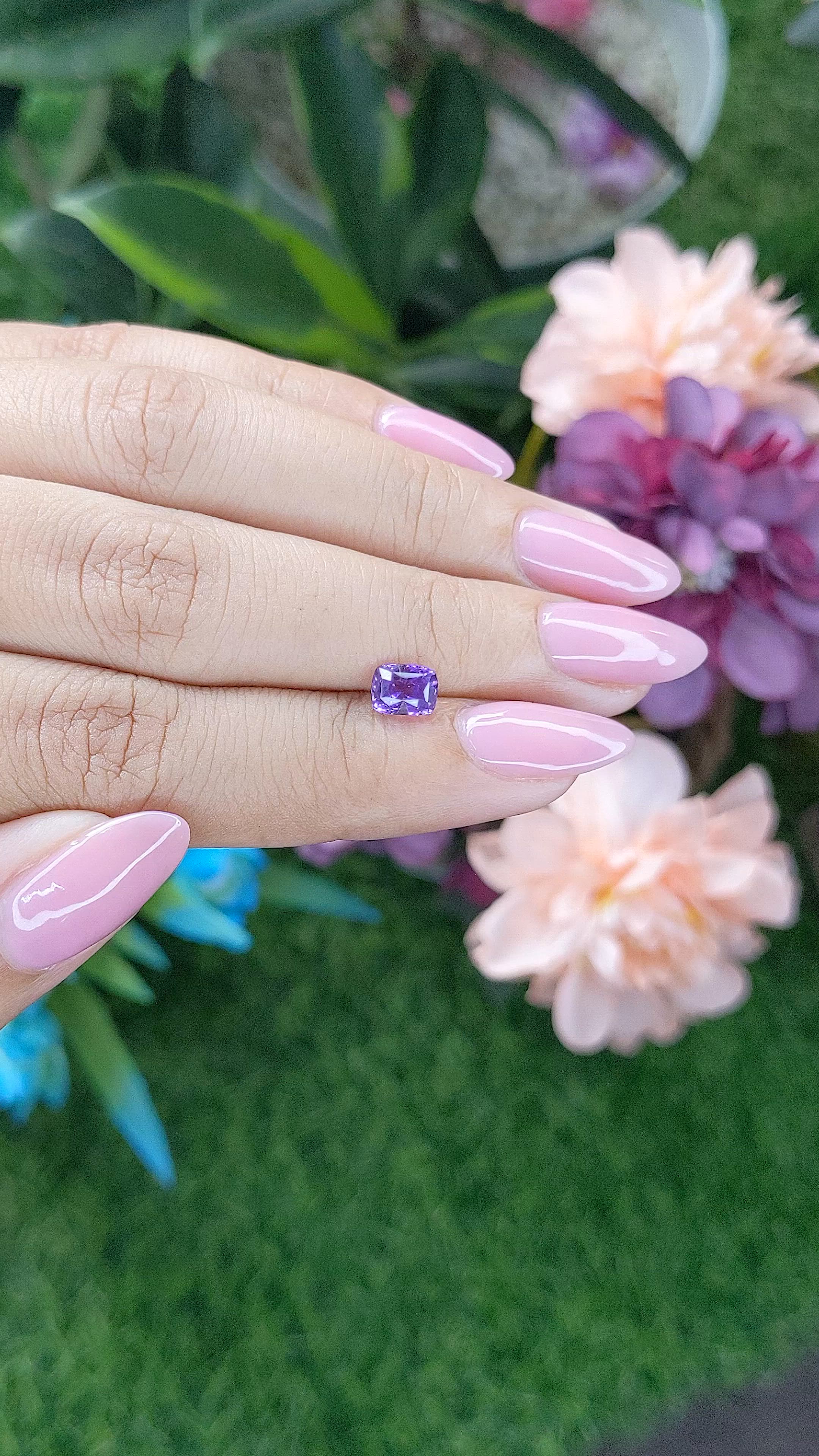 1.08 Ct. Purple Sapphire from Madagascar Size Video