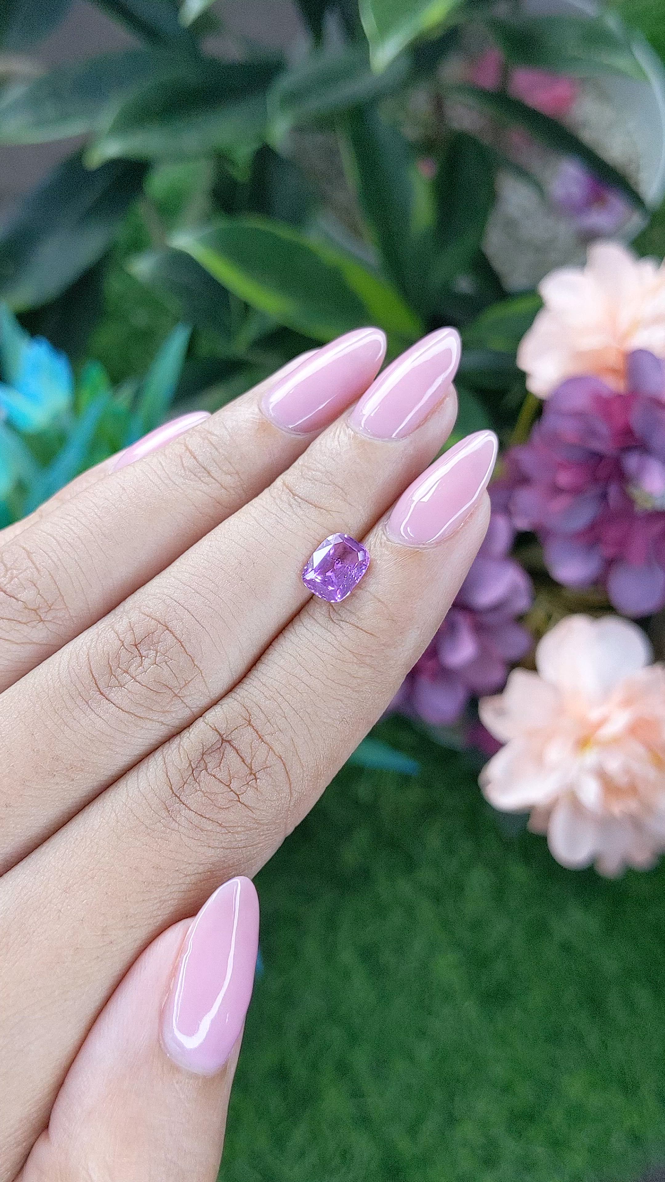 1.56 Ct. Purple Sapphire from Madagascar Size Video