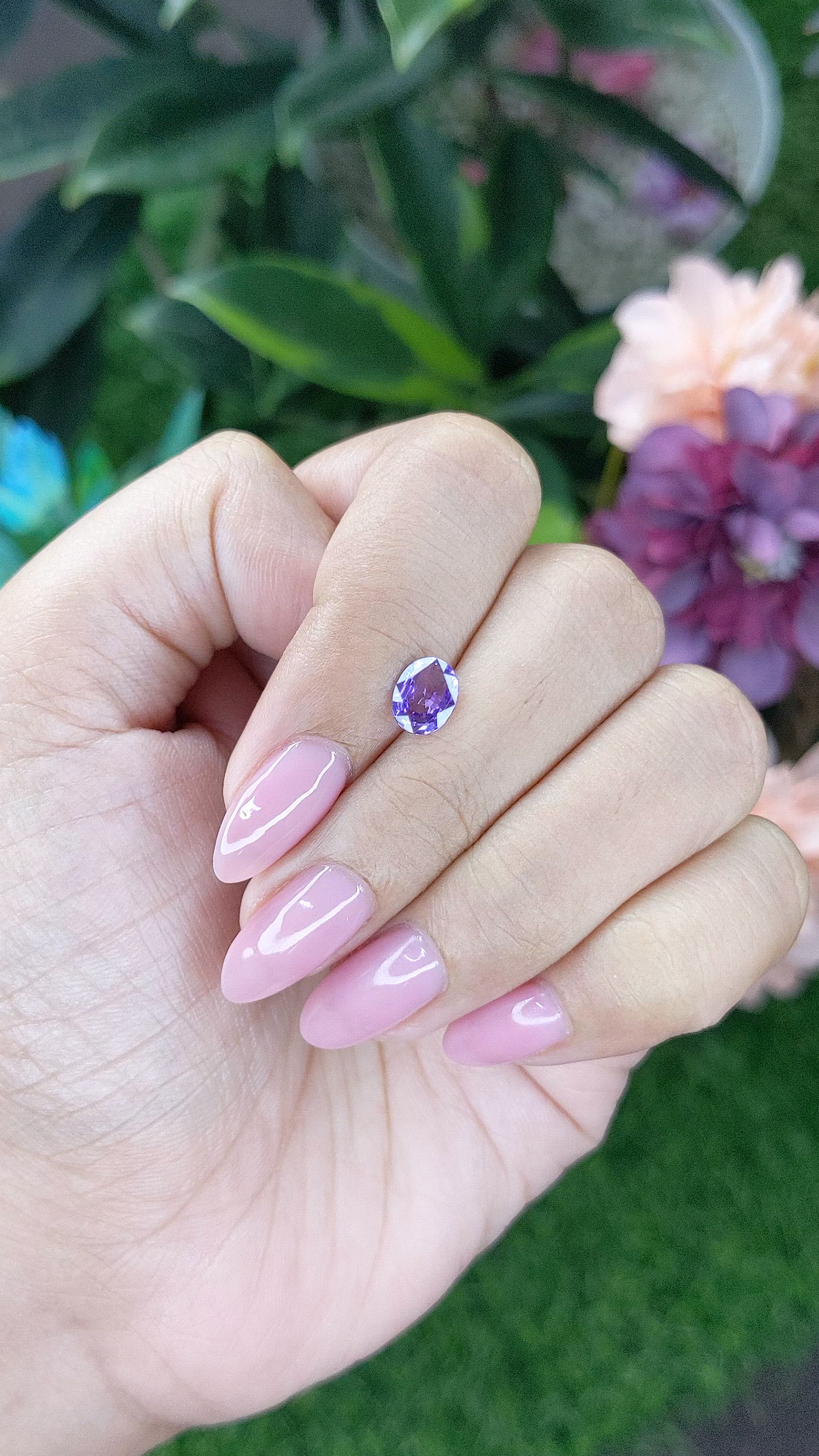 1.08 Ct. Bluish Purple Sapphire from Madagascar Size Video